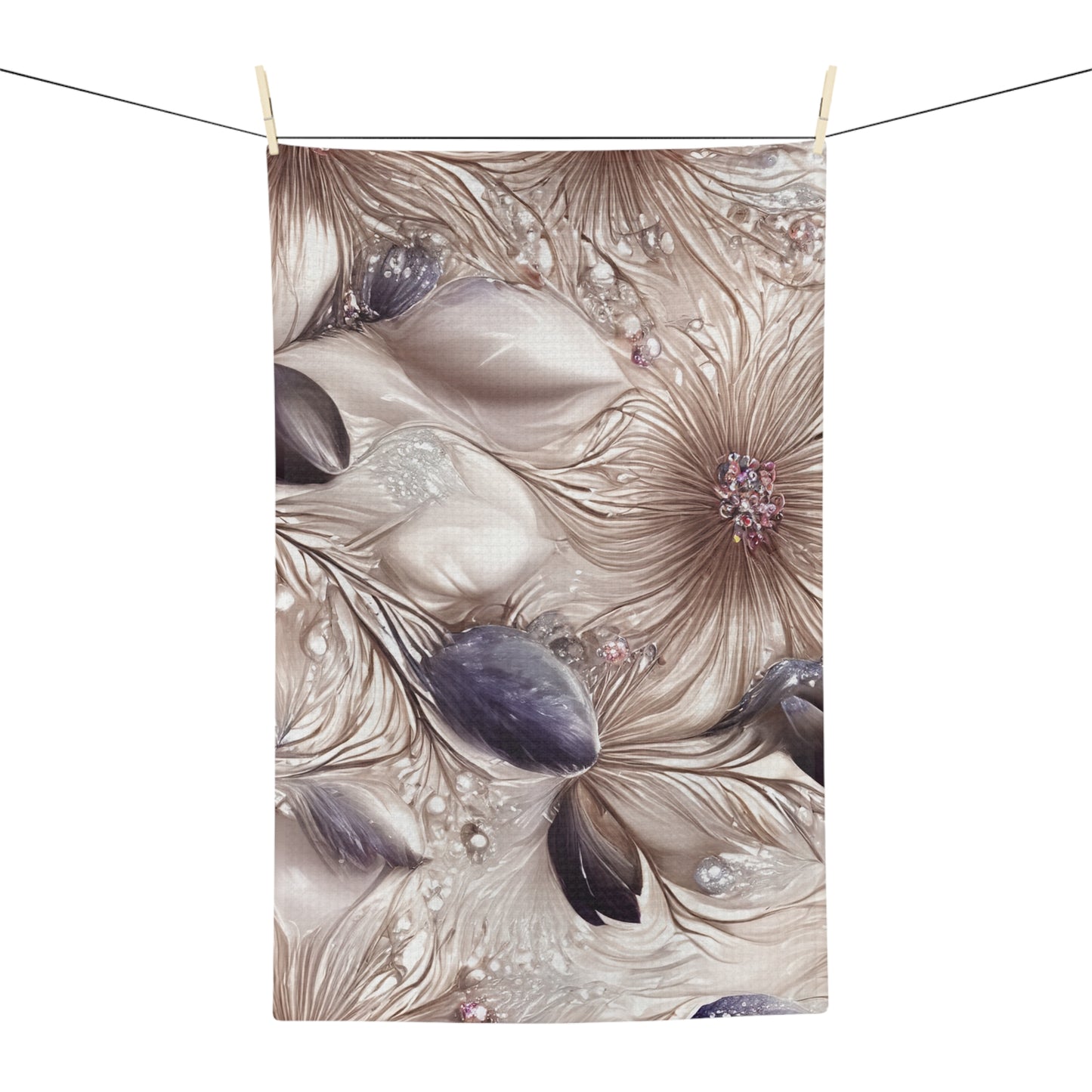 Microfiber Tea Towel, Boho Floral