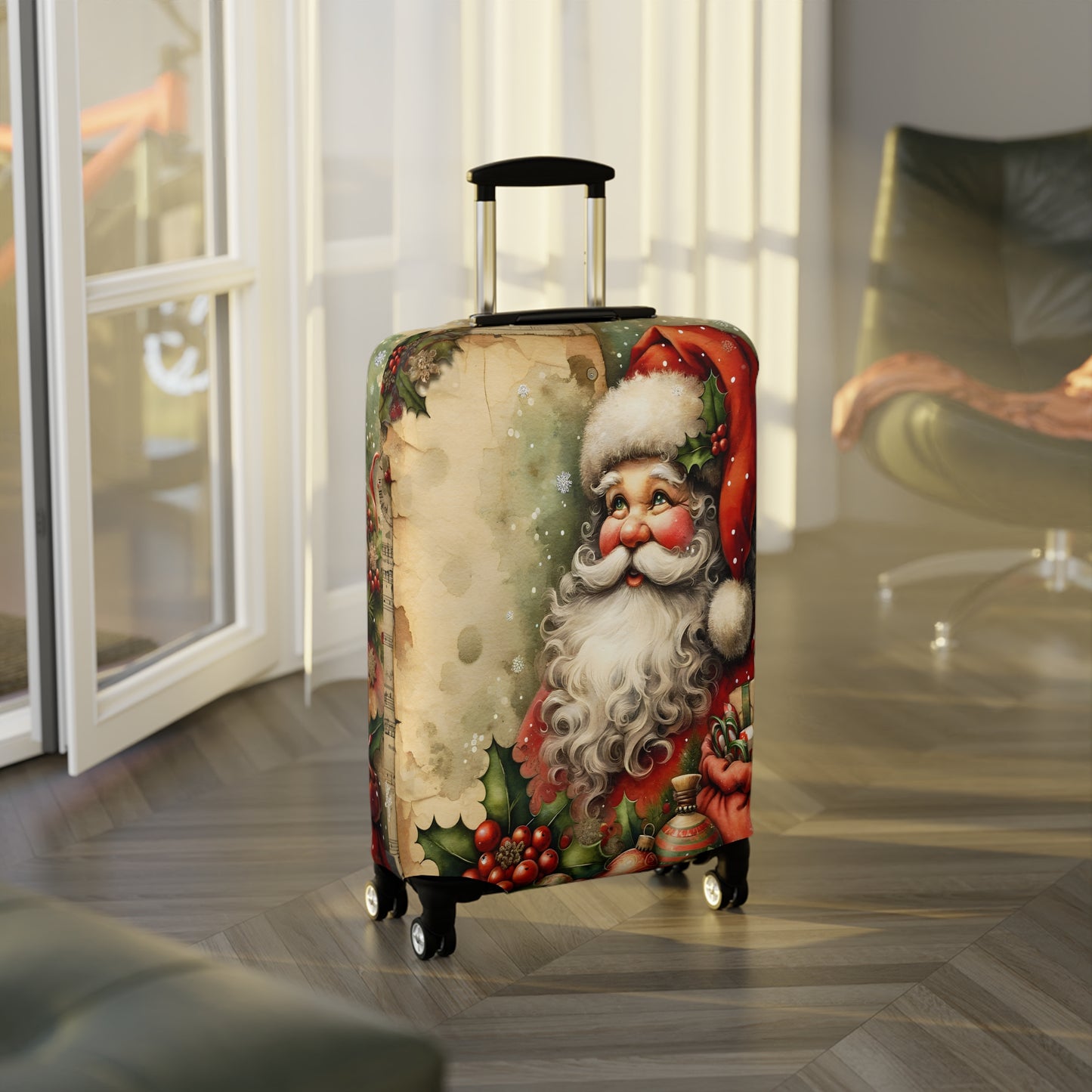 Luggage Cover, Christmas, Vintage Santa, awd-1478