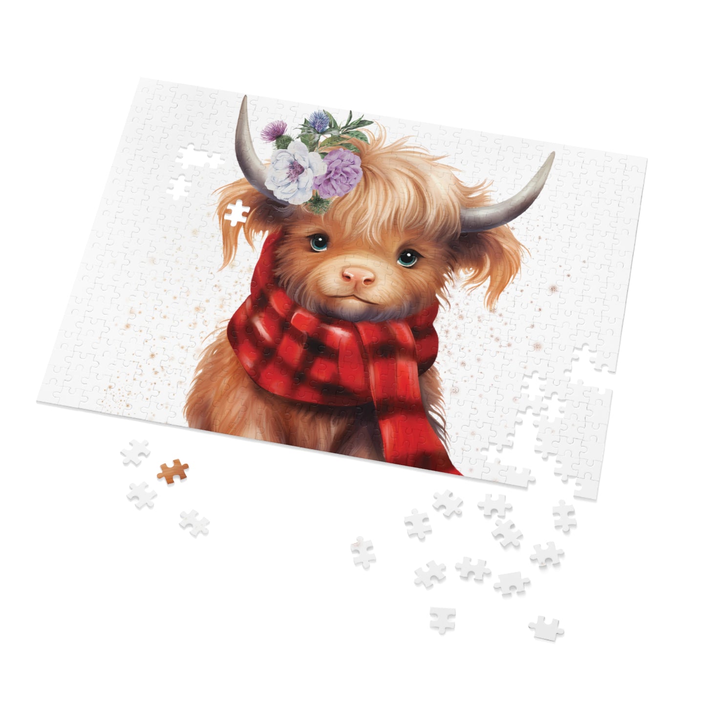 Puzzle, Highland Cow, Personalised/Non-Personalised (30, 110, 252, 500,1000-Piece) Awd-553