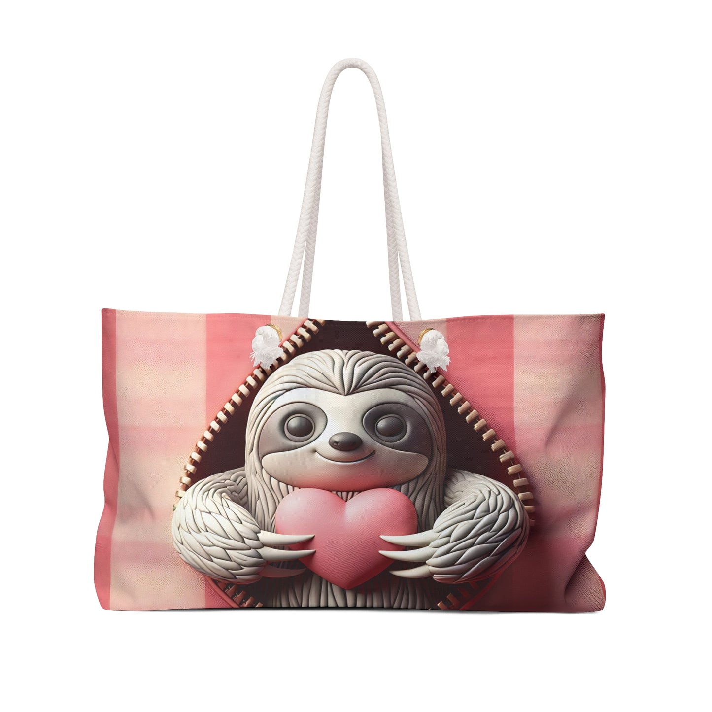 Personalised/Non-Personalised Weekender Bag, Cute Sloth, Valentines Day, Large Weekender Bag, Beach Bag, Book Bag