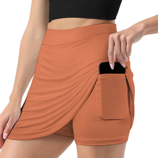 A-Line Skirt with Pocket Light proof trouser skirt Terracotta