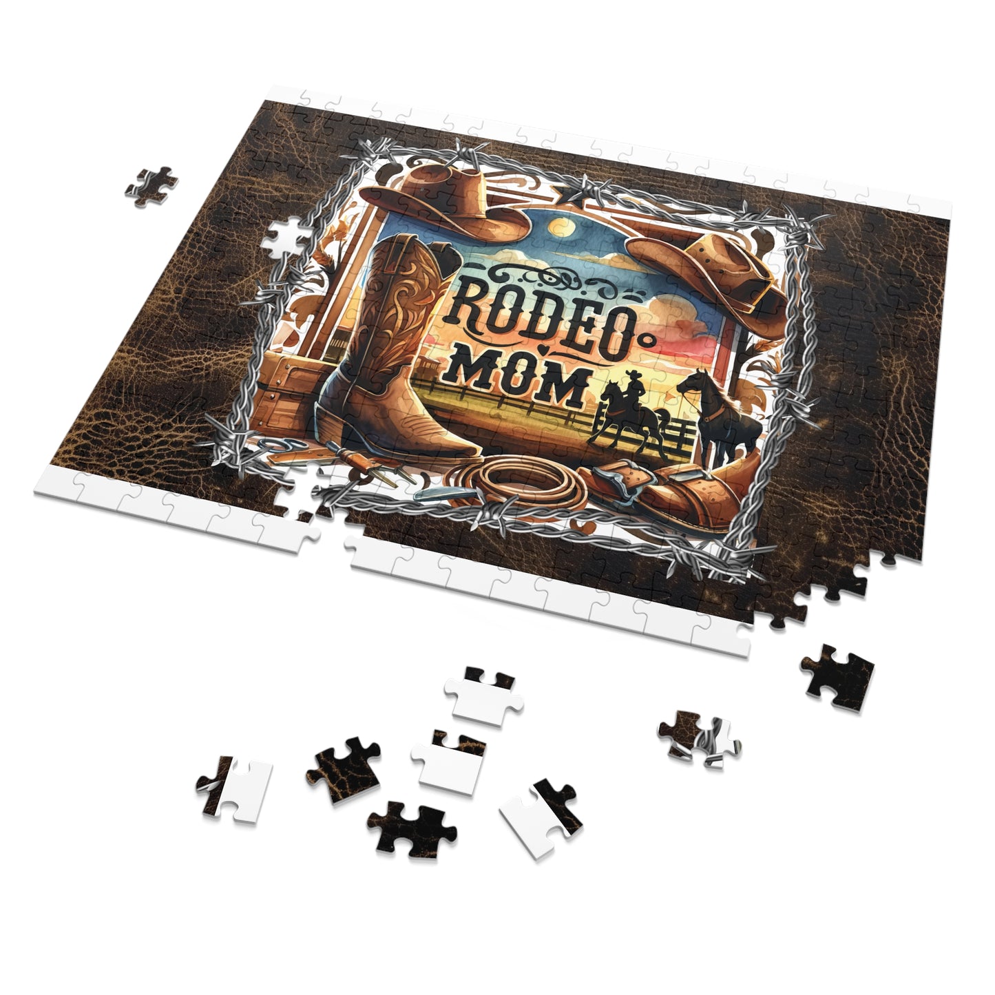 Puzzle, Western, Rodeo Mom, Personalised/Non-Personalised (30, 110, 252, 500,1000-Piece) awd-611