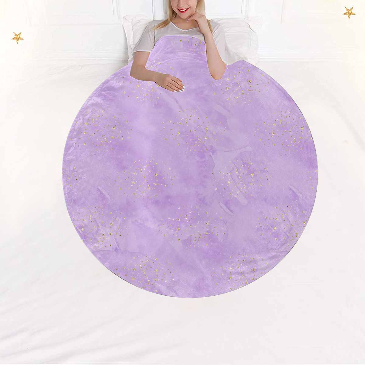 Purple  Circular Micro Fleece Blanket 60"