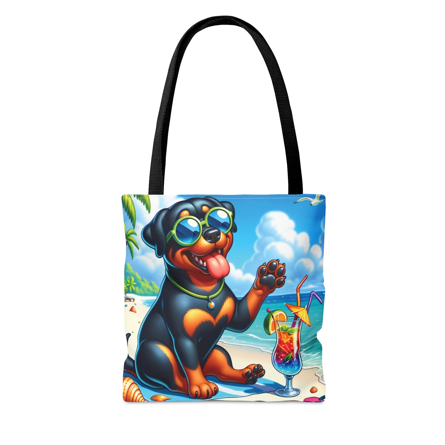 Tote Bag, Dog on Beach, Rottweiler, Tote bag, awd-1237