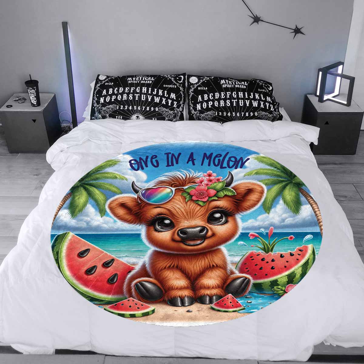 Highland Cow Awd35109  Circular Micro Fleece Blanket 47"