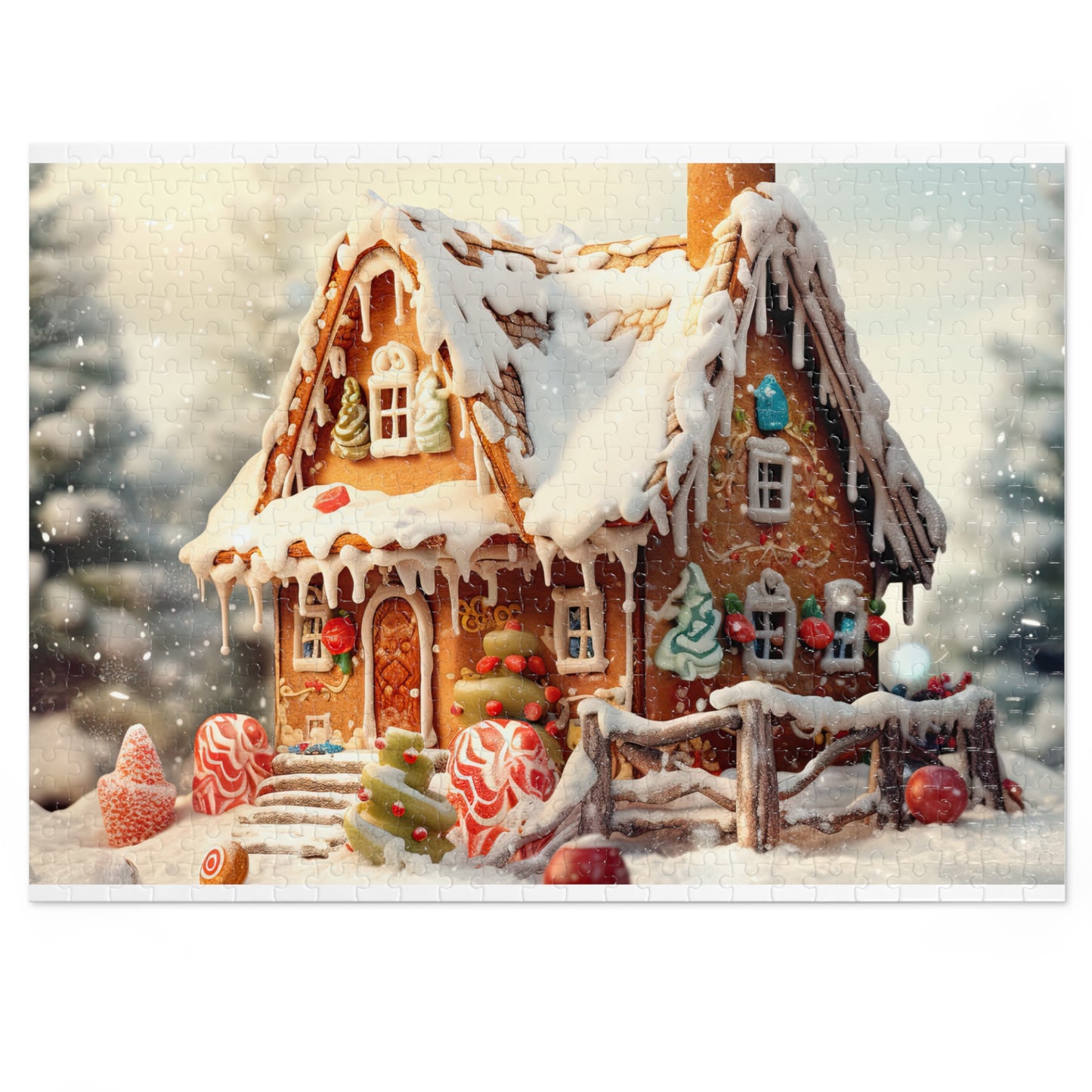 Puzzle, Christmas, Gingerbread House , Personalised/Non-Personalised (30, 110, 252, 500,1000-Piece) awd-615