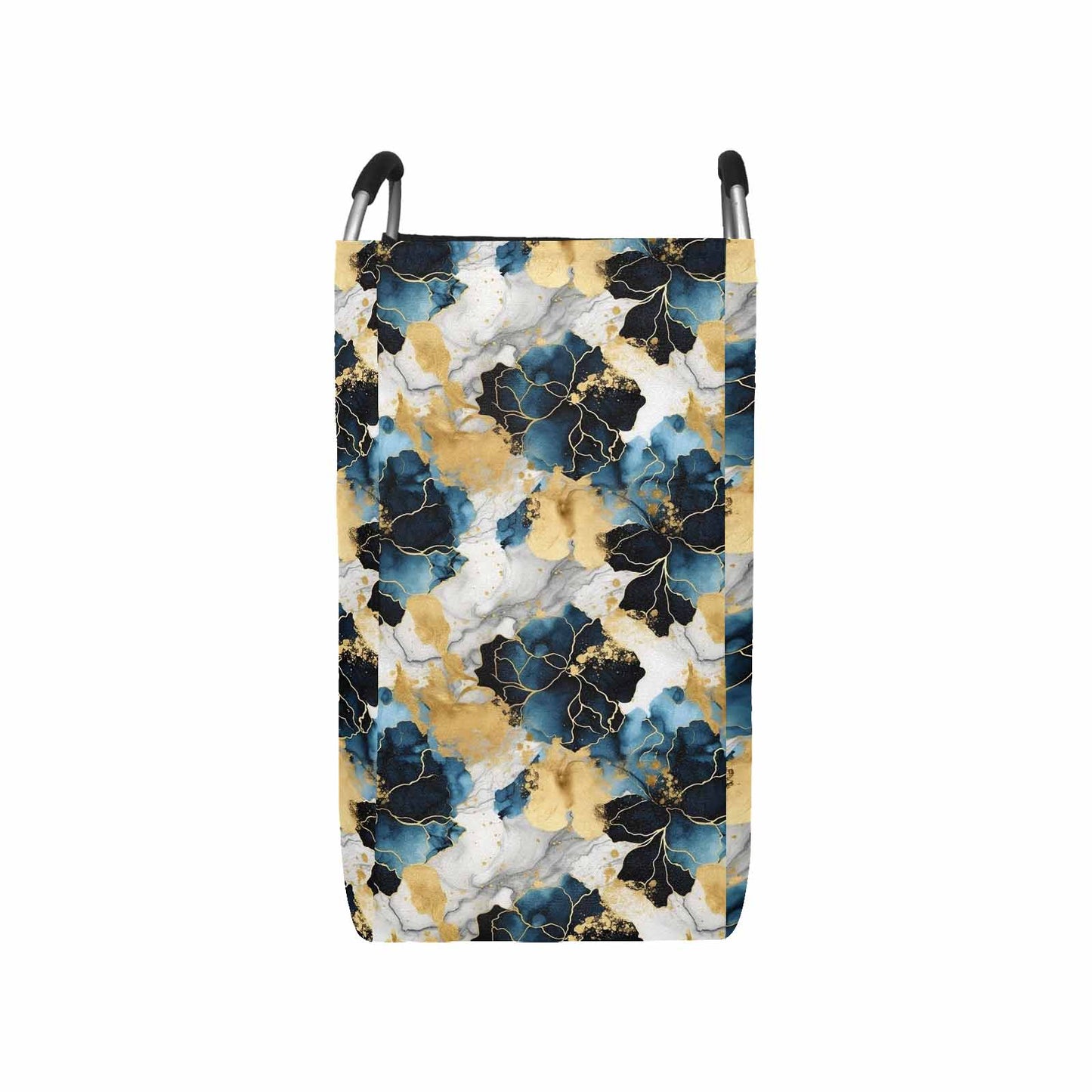 Blue Ink Floral  Square Laundry Basket