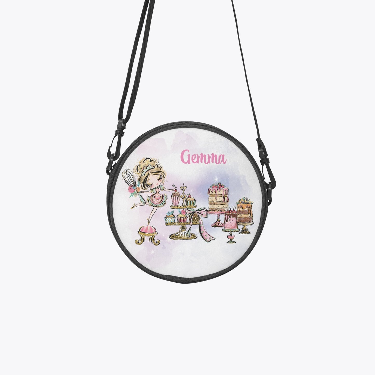 Round Satchel Bag, Baking Sweet Treats, Personalised