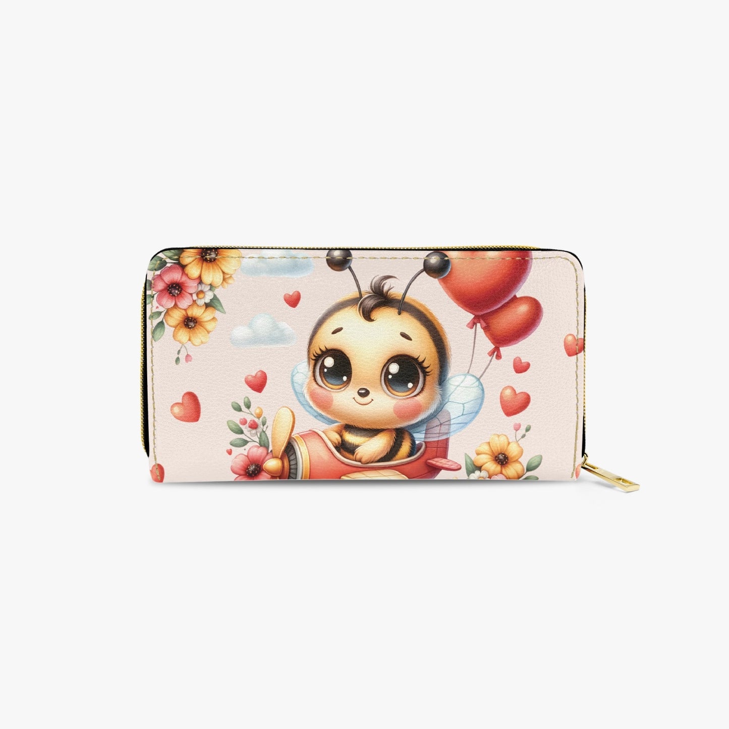 Long Type Zipper Purse - Bee in Plane