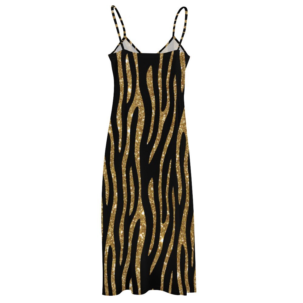 Animal Print Spaghetti Strap Ankle-Length Dress Long dress