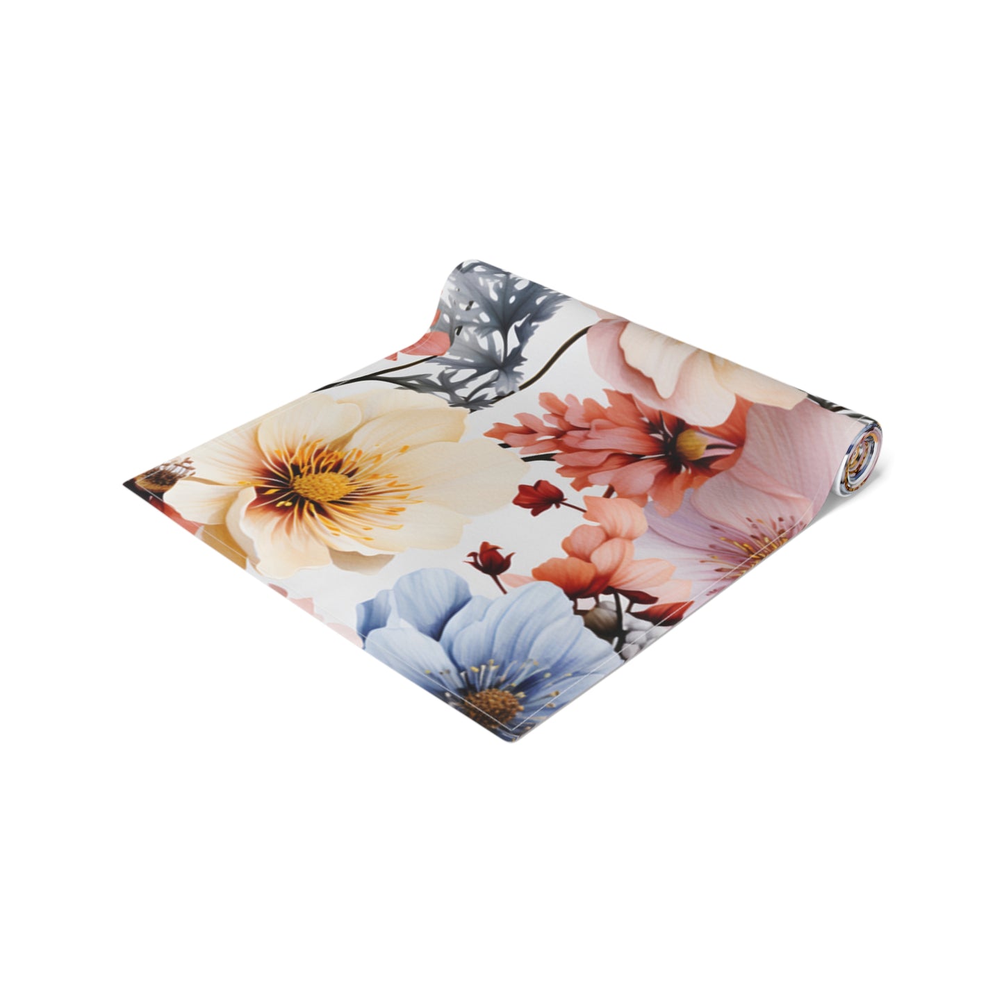 Floral Table Runner, Cotton Twill and Poly Available