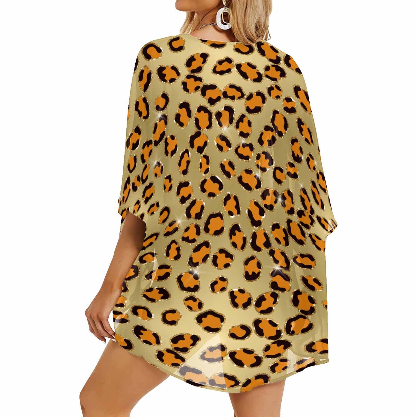 Animal Print 10  Women's Kimono Chiffon Cover Up