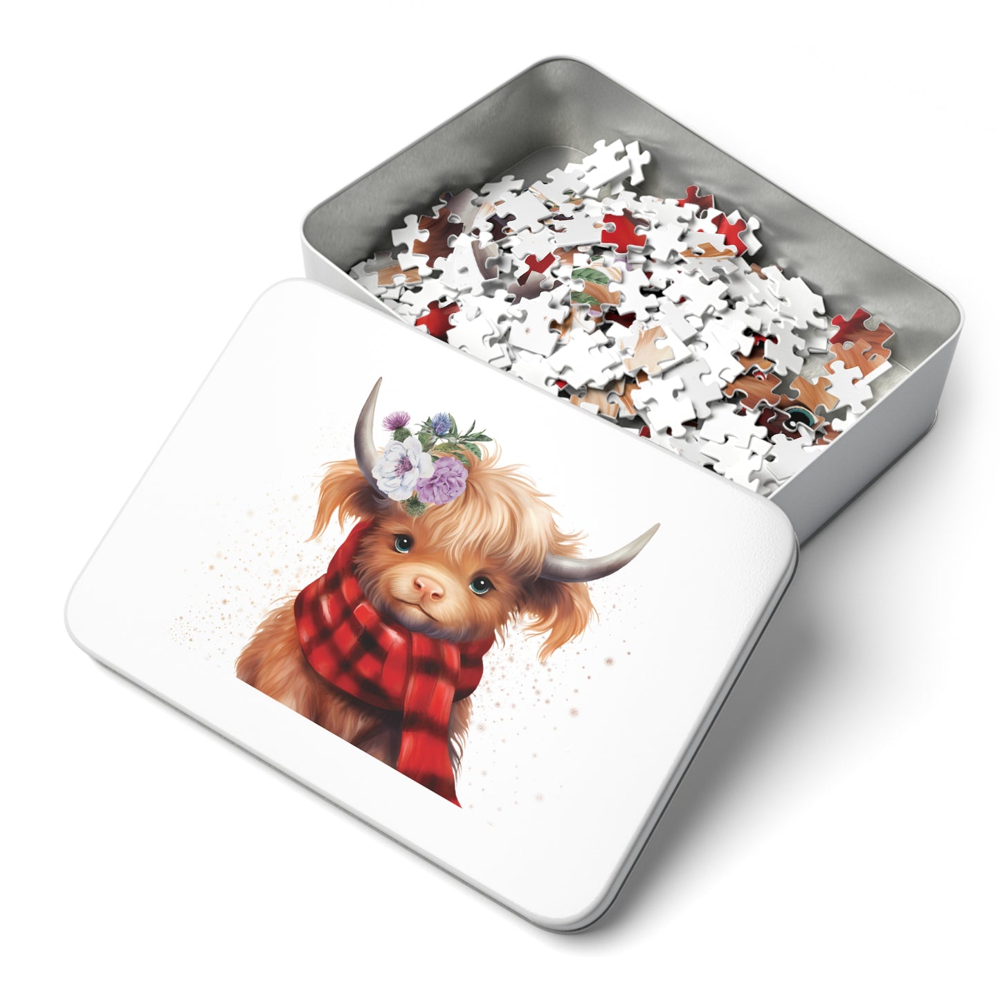 Puzzle, Highland Cow, Personalised/Non-Personalised (30, 110, 252, 500,1000-Piece) Awd-553