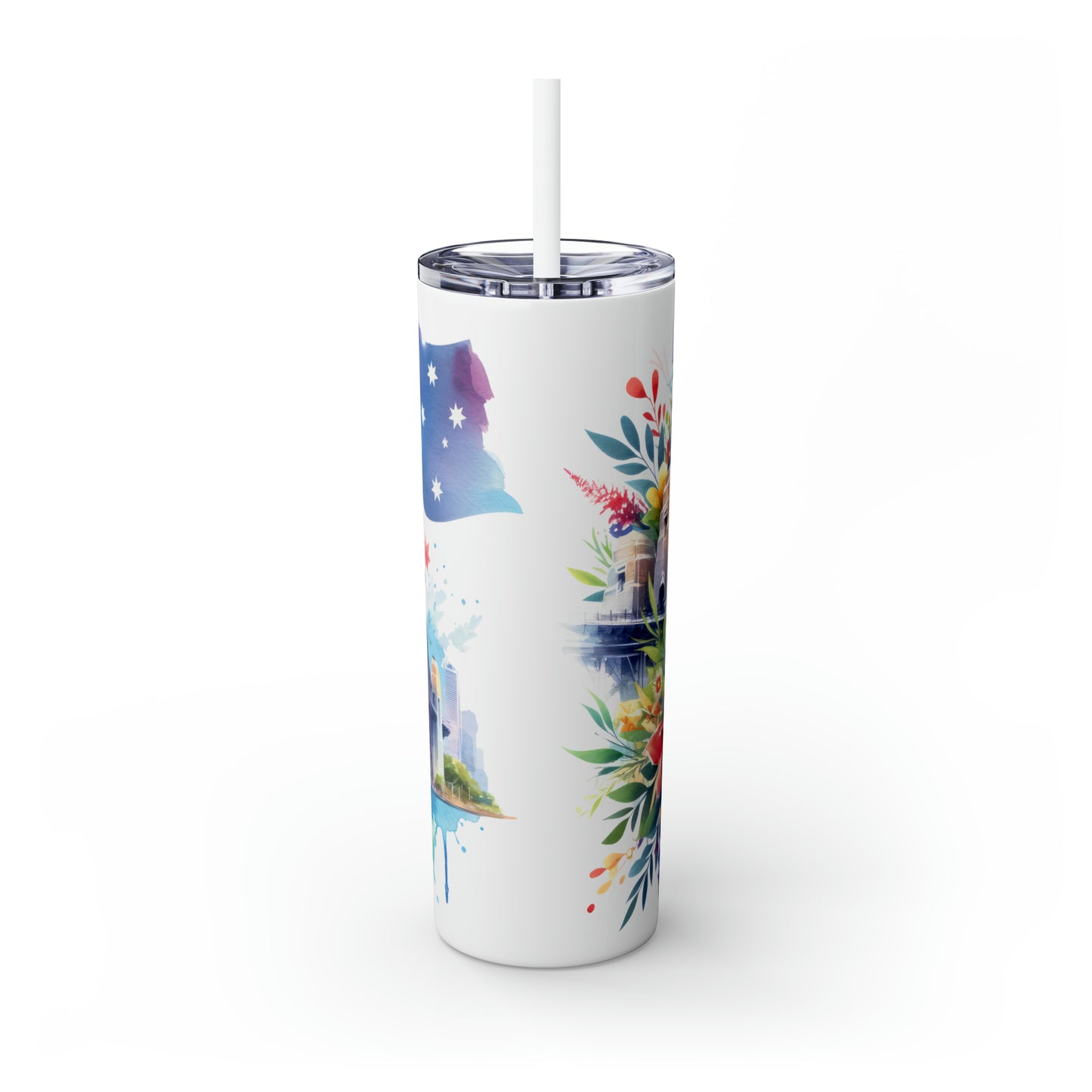 Skinny Tumbler with Straw, 20oz, Australia, Sydney Harbour Bridge