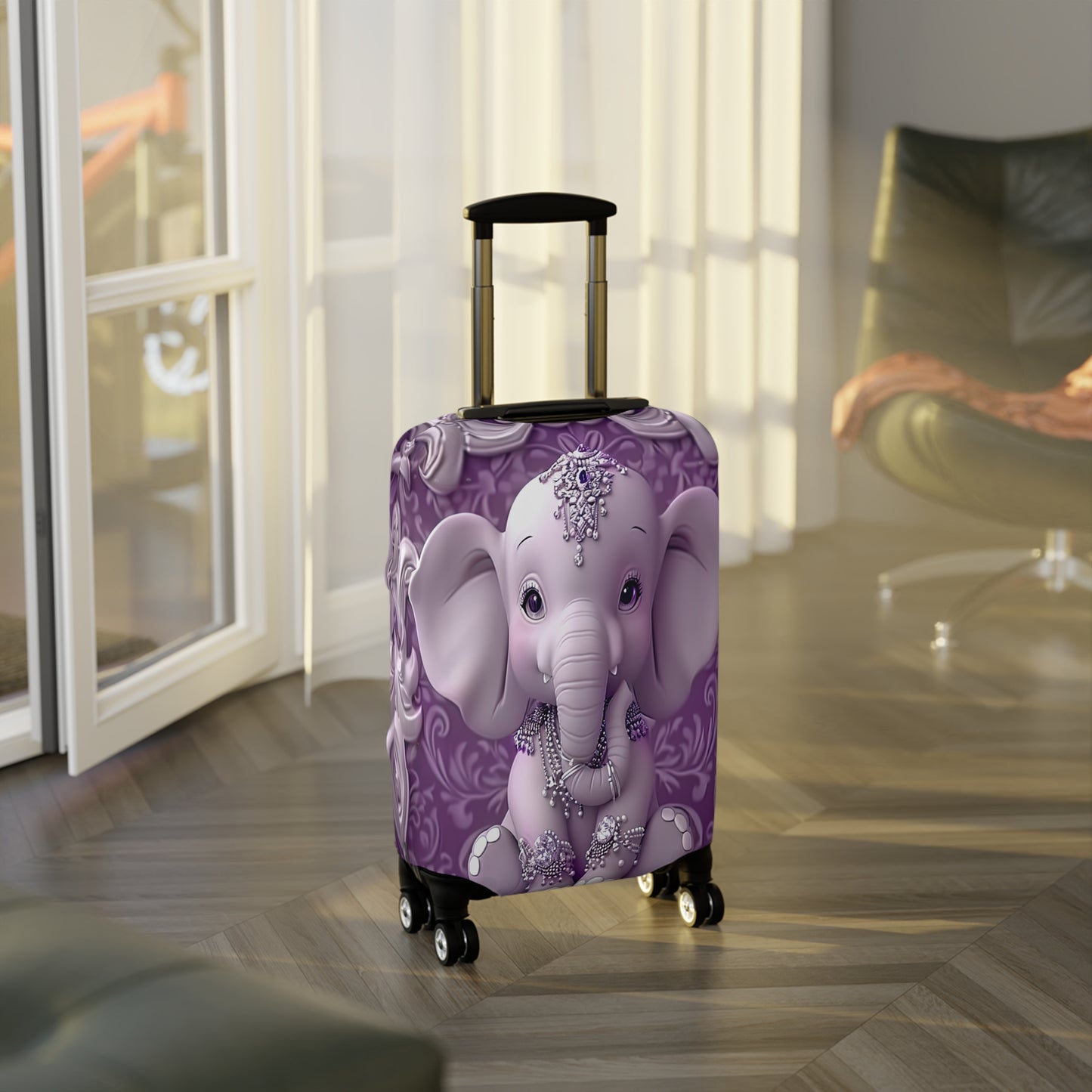 Luggage Cover, Purple Elephant, awd-1415