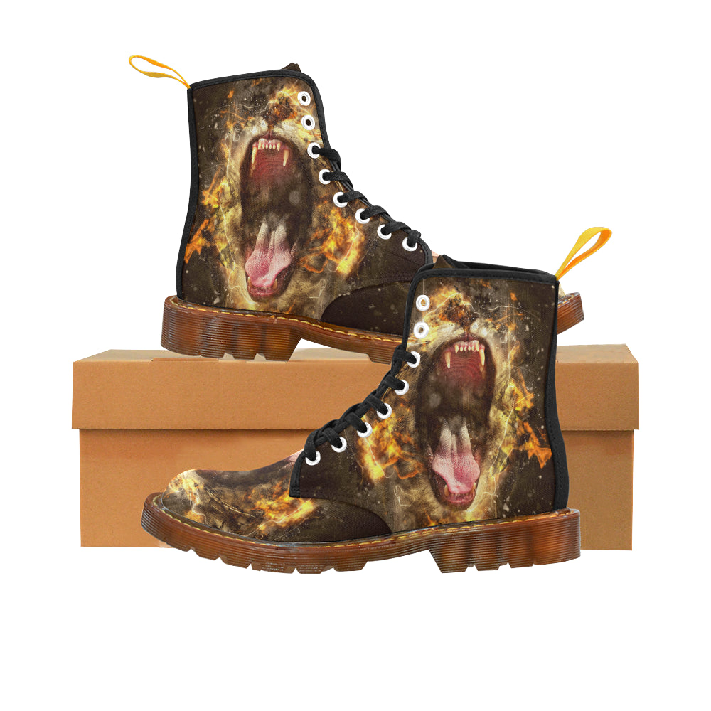 Lion the King of beasts honey Martin Boots For Men Model 1203H