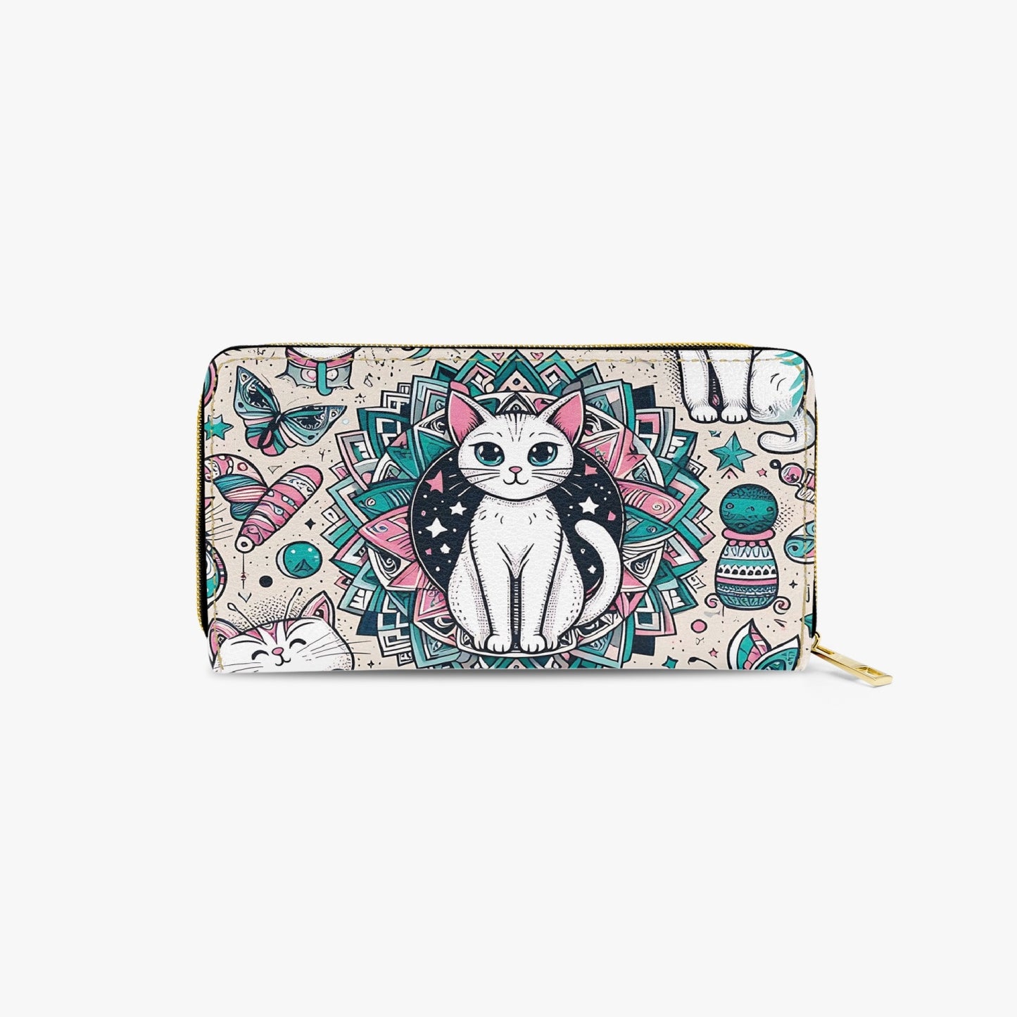 Long Type Zipper Purse - Cat