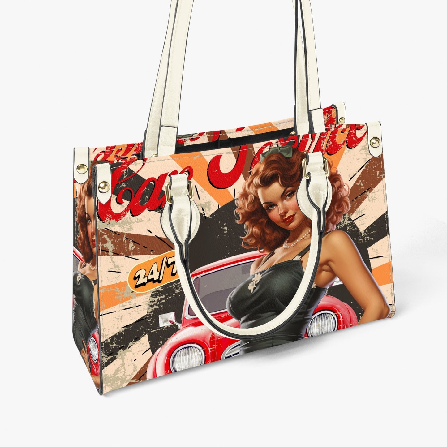 Women's Tote Bag - Long Strap - Retro - Car Service