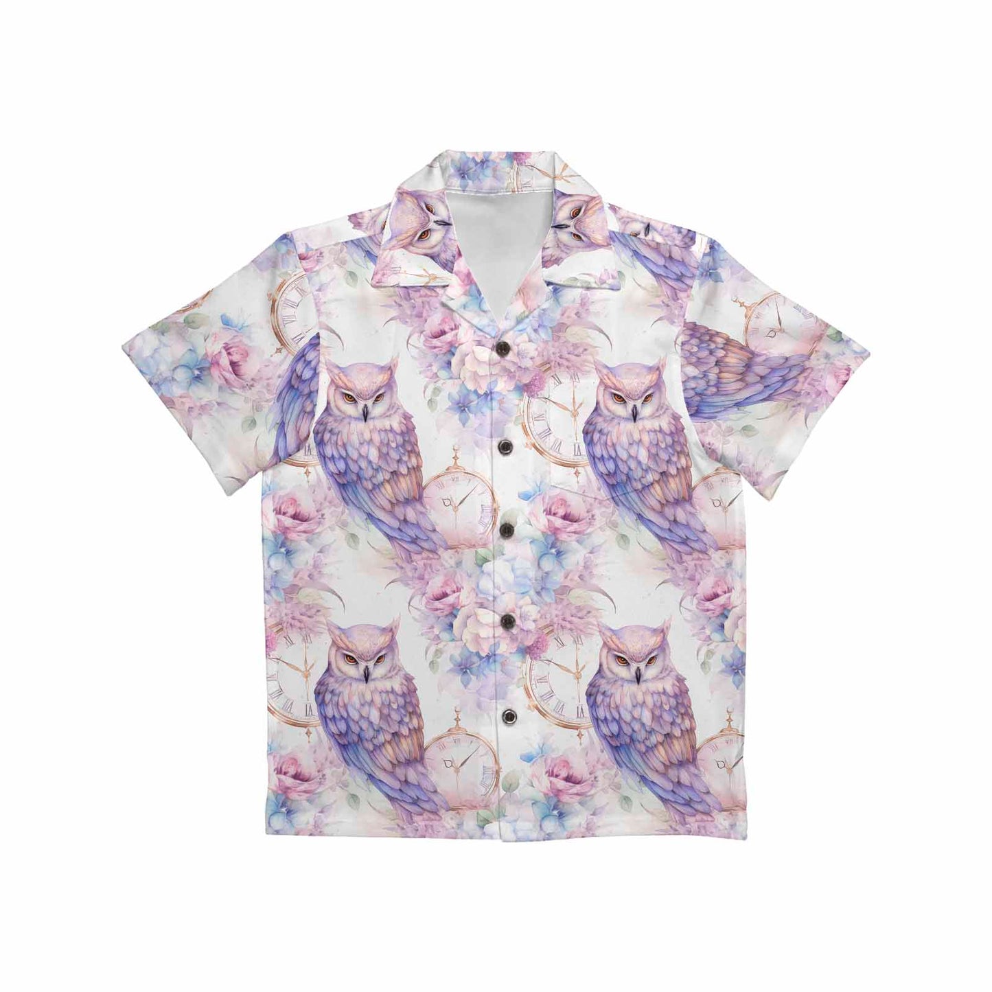 Pastel Owls  Little Boys Hawaiian Shirt