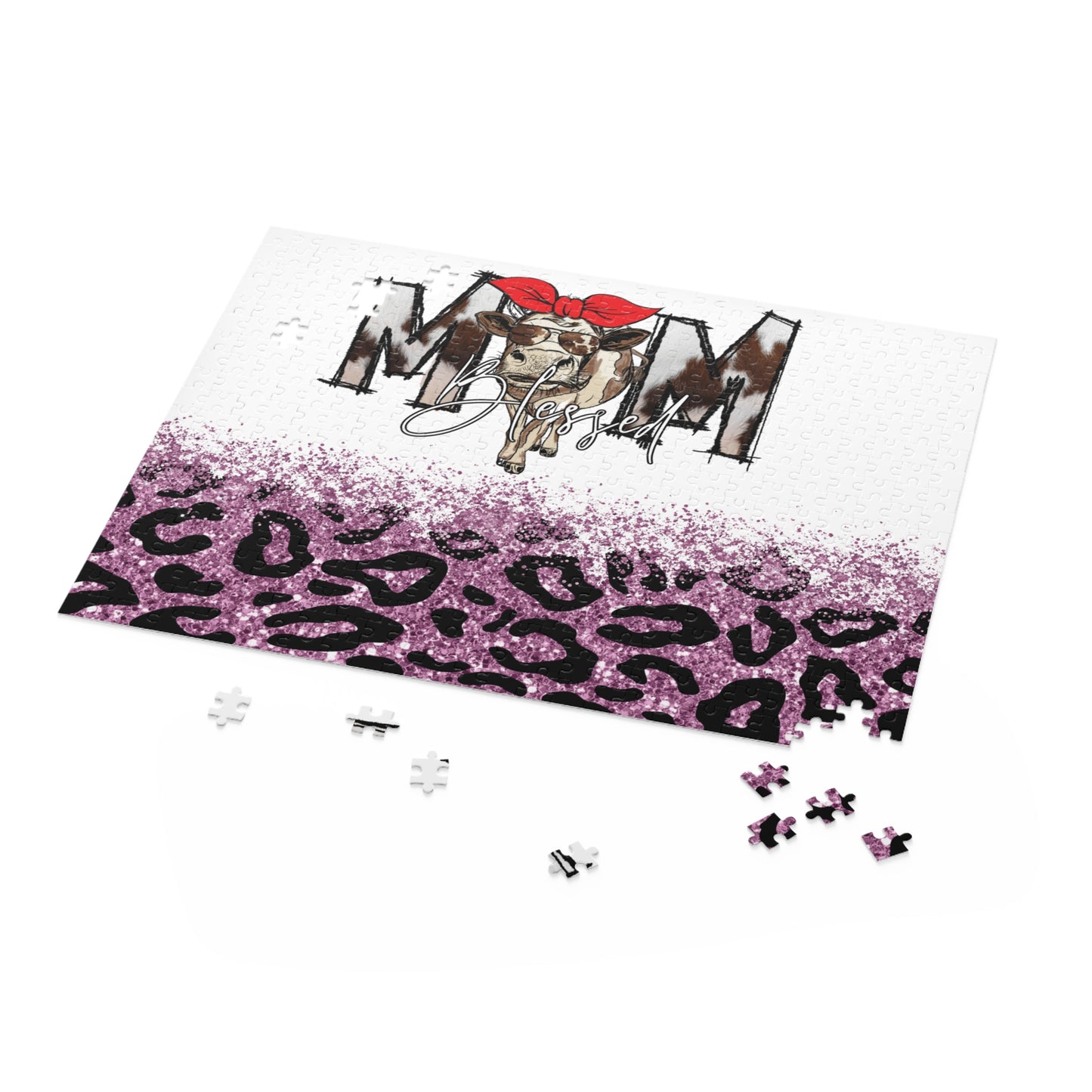 Personalised/Non-Personalised Puzzle, Cow, Mum, Mom (120, 252, 500-Piece)