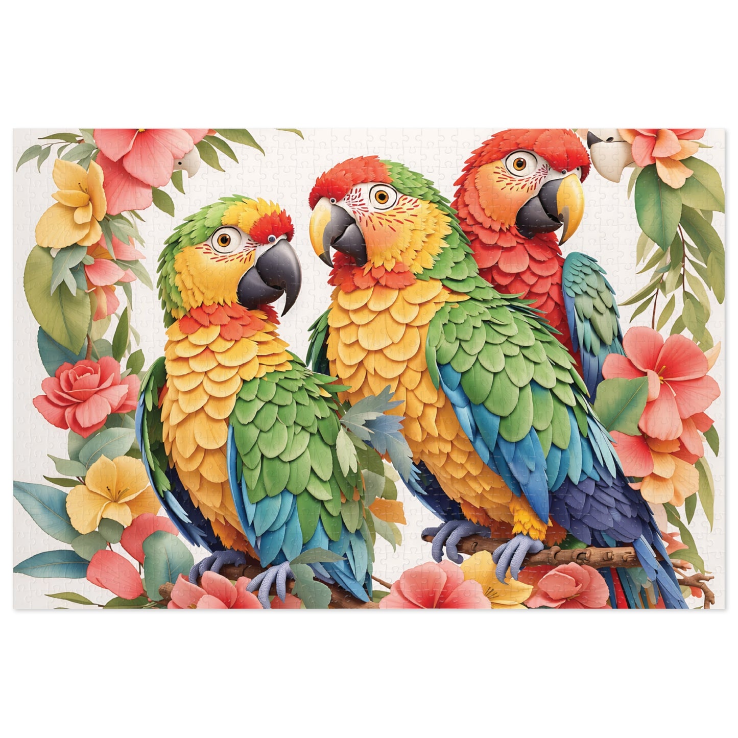 Jigsaw Puzzle, Parrots, Personalised/Non-Personalised (30, 110, 252, 500,1000-Piece)