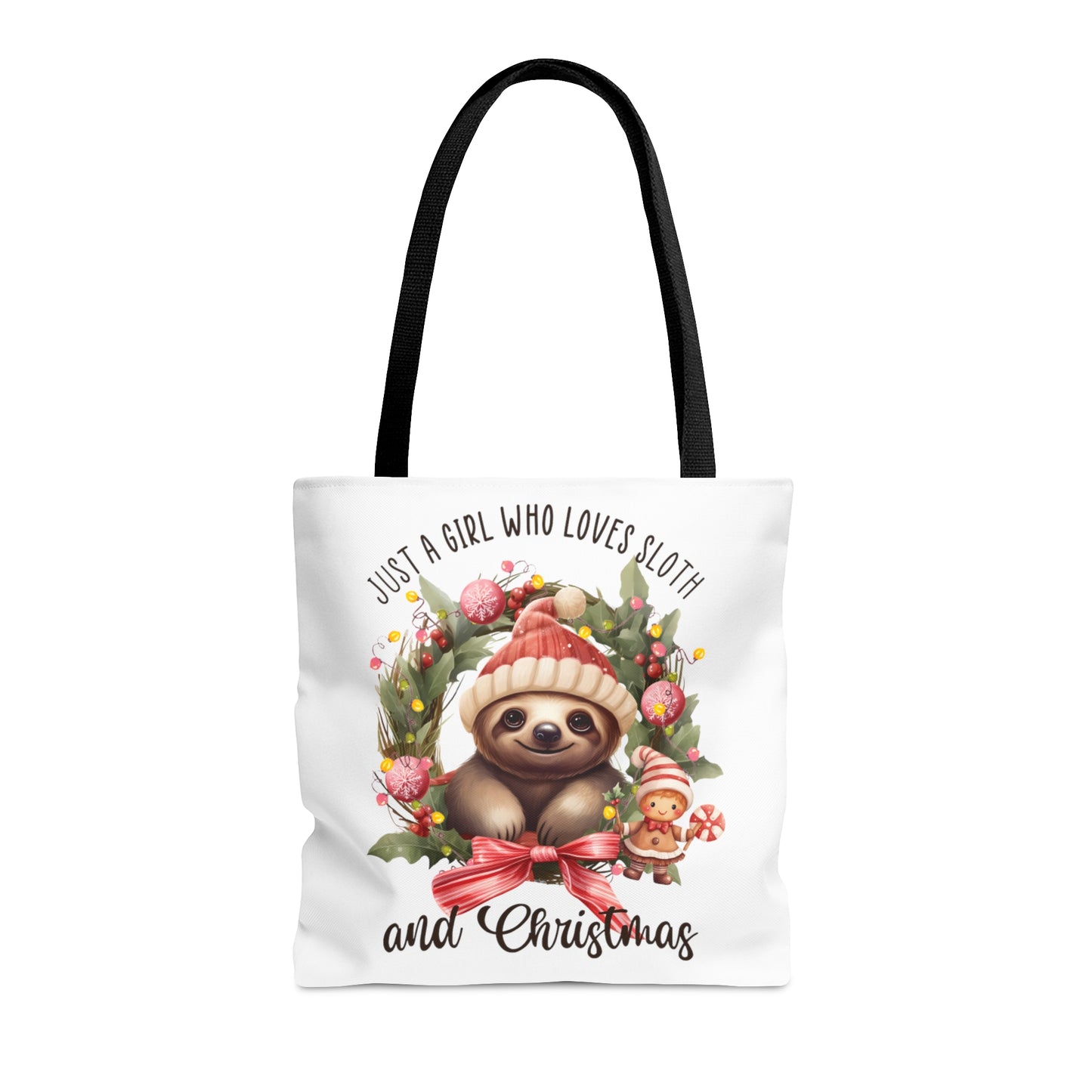 Tote Bag, Christmas, Sloth, Just a Girl Who Loves Sloths, Personalised/Non-Personalised Tote bag