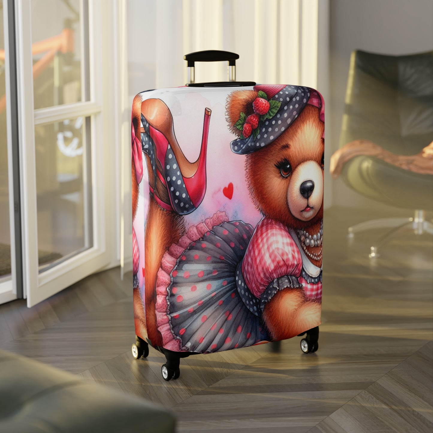 Luggage Cover, Rockabilly, Teddy Bear, awd-3033