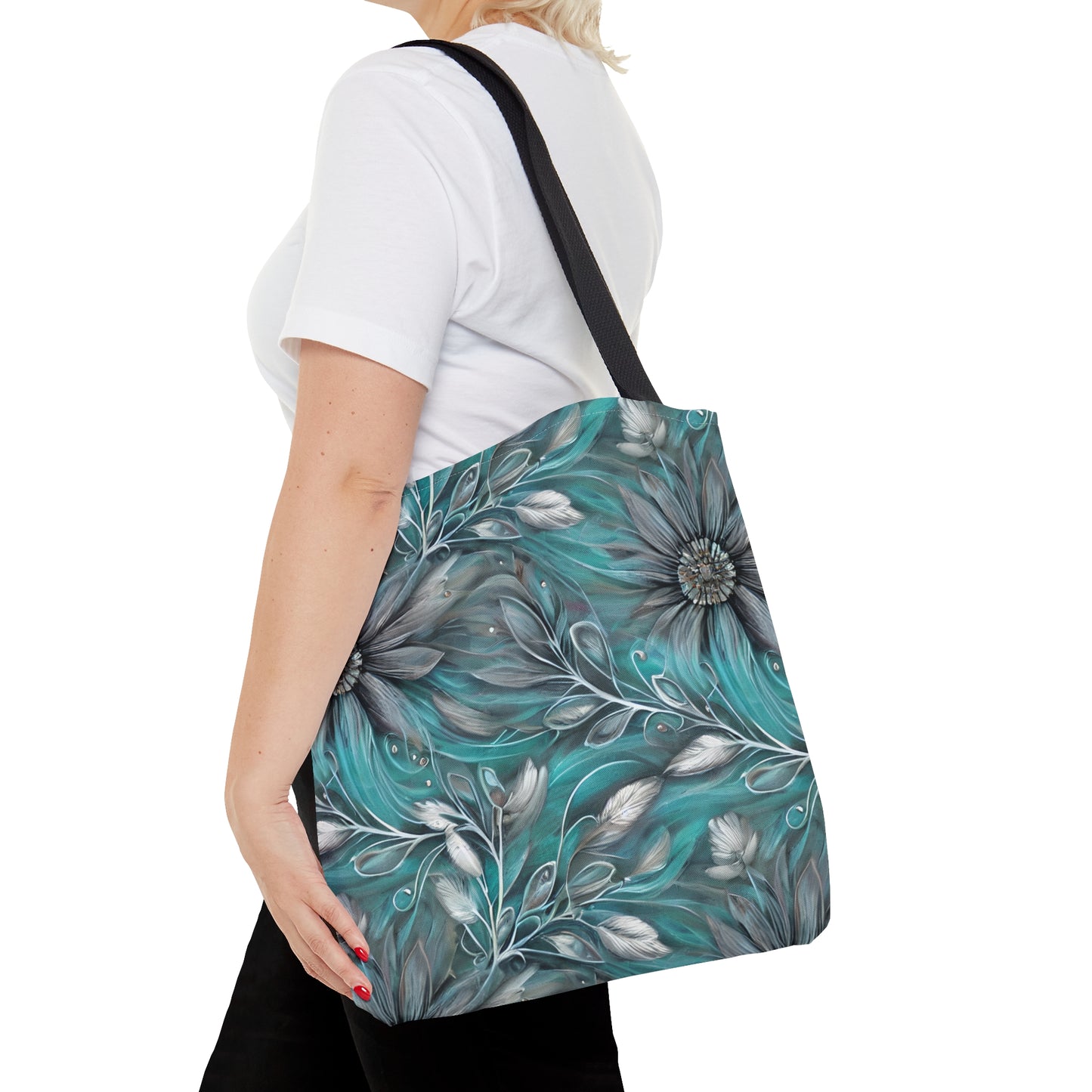 Tote Bag, Elegant Greenery Floral Tote Bag