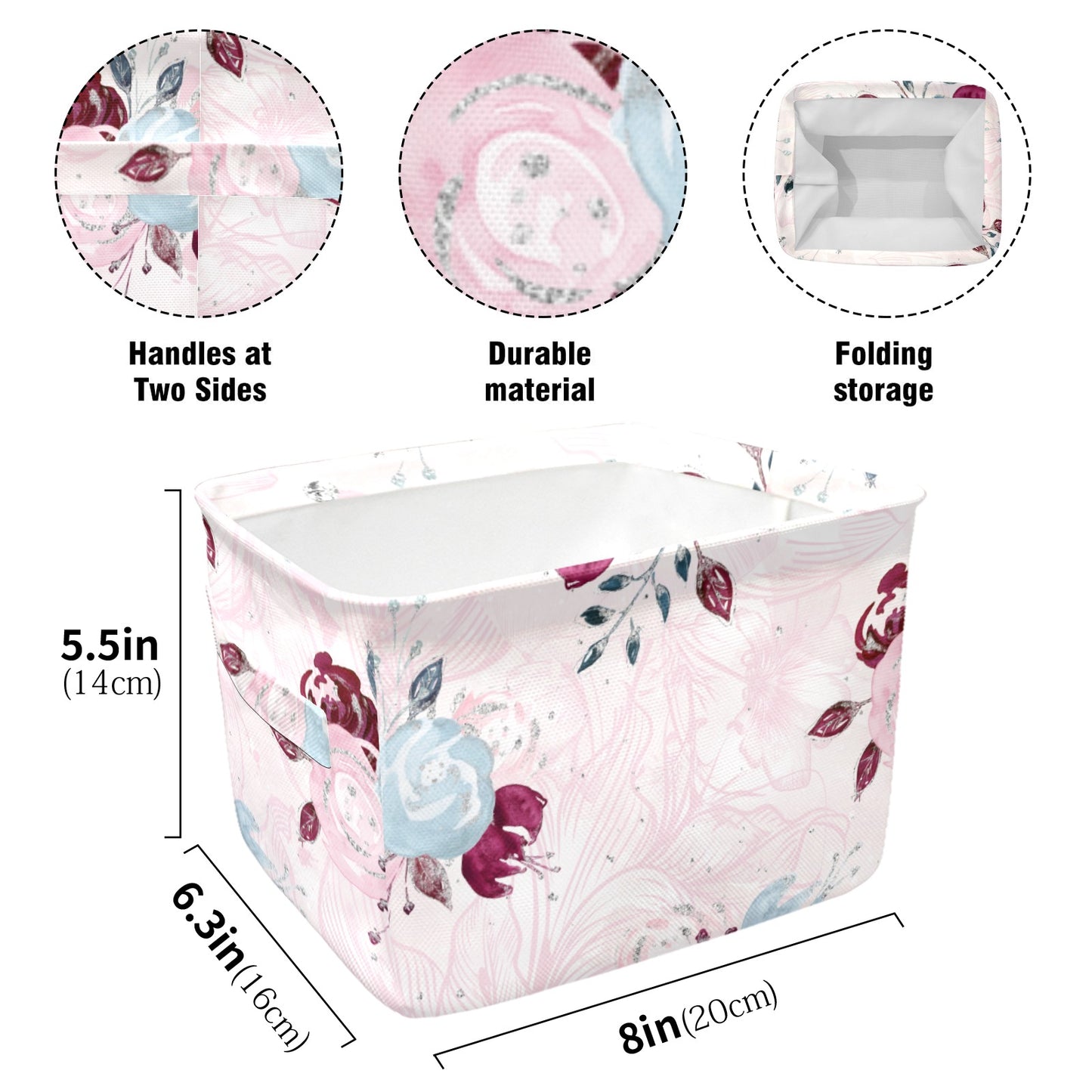 Roses Fabric Storage Basket