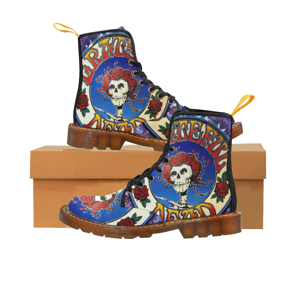 flower skull Martin Boots For Women Model 1203H