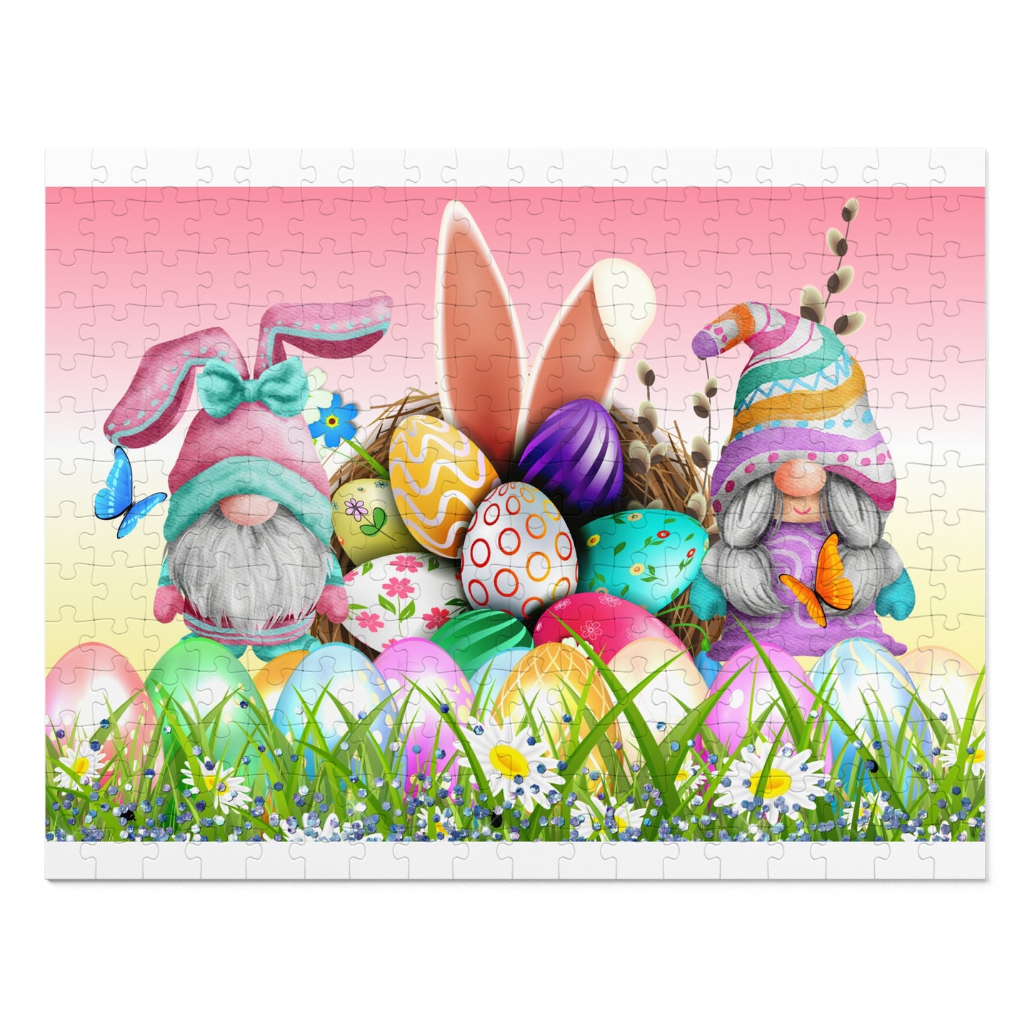 Puzzle, Easter, Gnomes, Personalised/Non-Personalised (30, 110, 252, 500,1000-Piece) awd-631