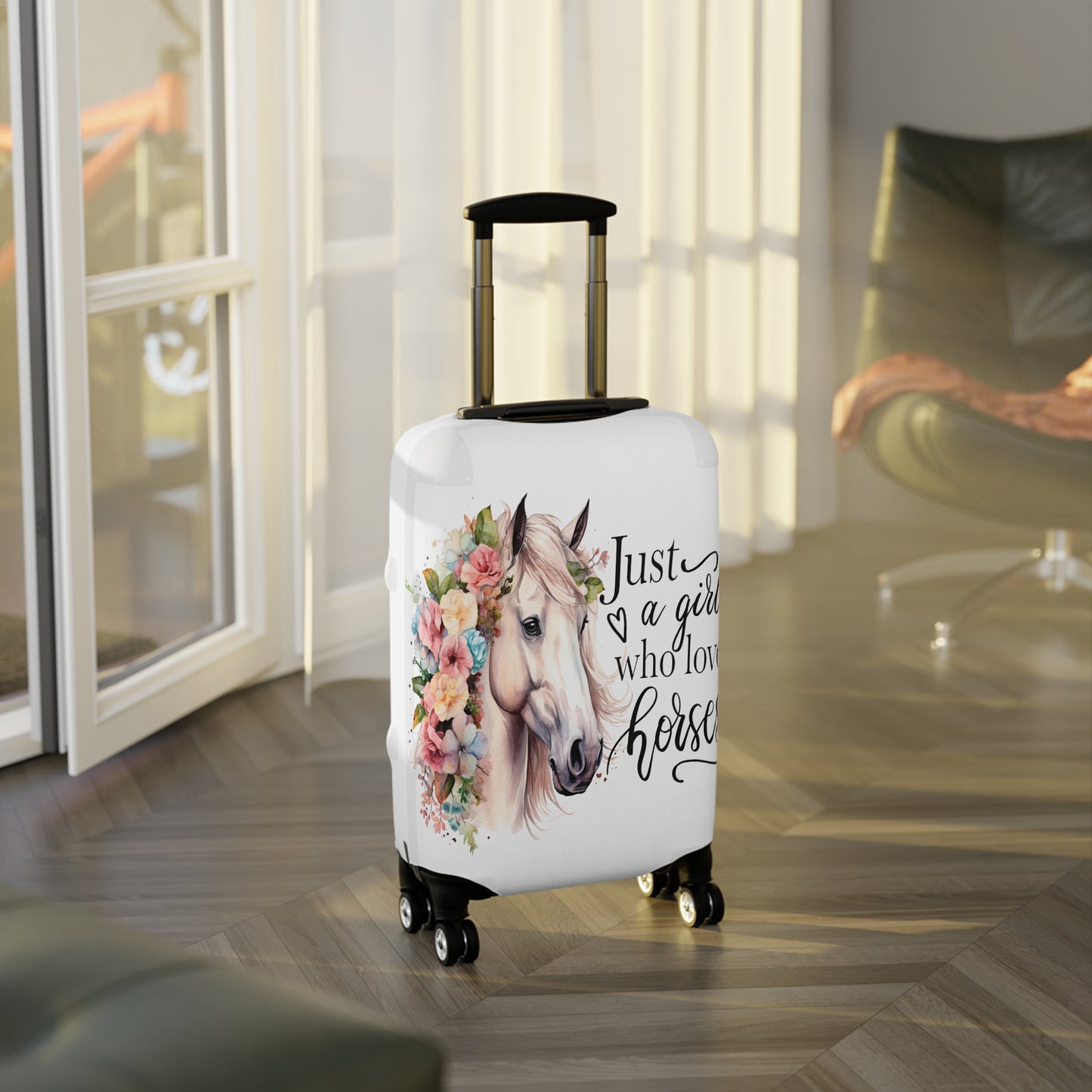 Luggage Cover, Just a Girl Who Loves Horses, awd-1075