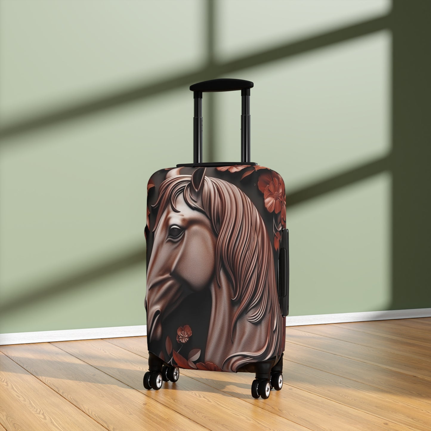 Luggage Cover, Horse, 3D with Flowers, awd-1800