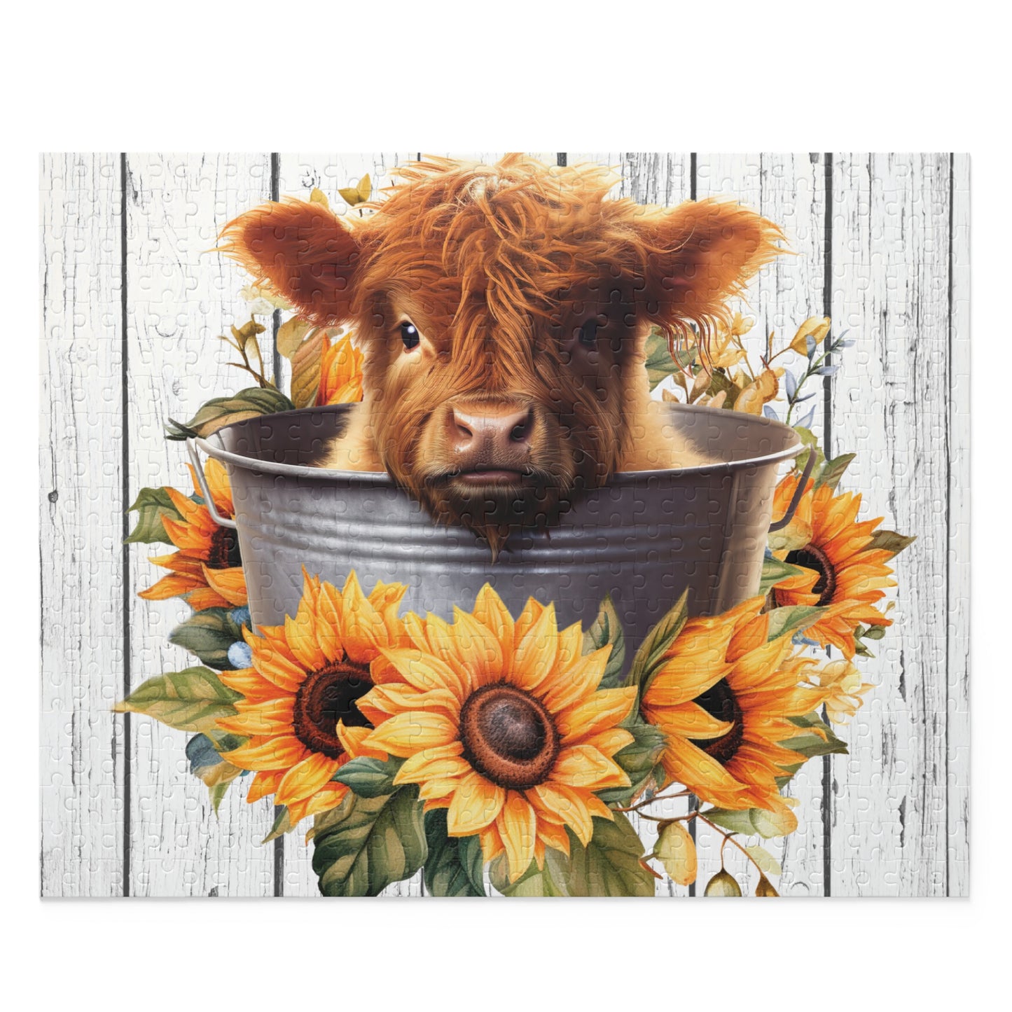 Personalised/Non-Personalised Puzzle, Highland Cow (120, 252, 500-Piece)