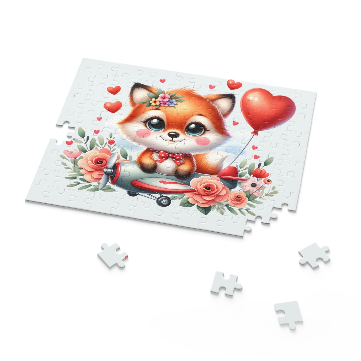 Personalised/Non-Personalised Puzzle, Fox in Plane (120, 252, 500-Piece)