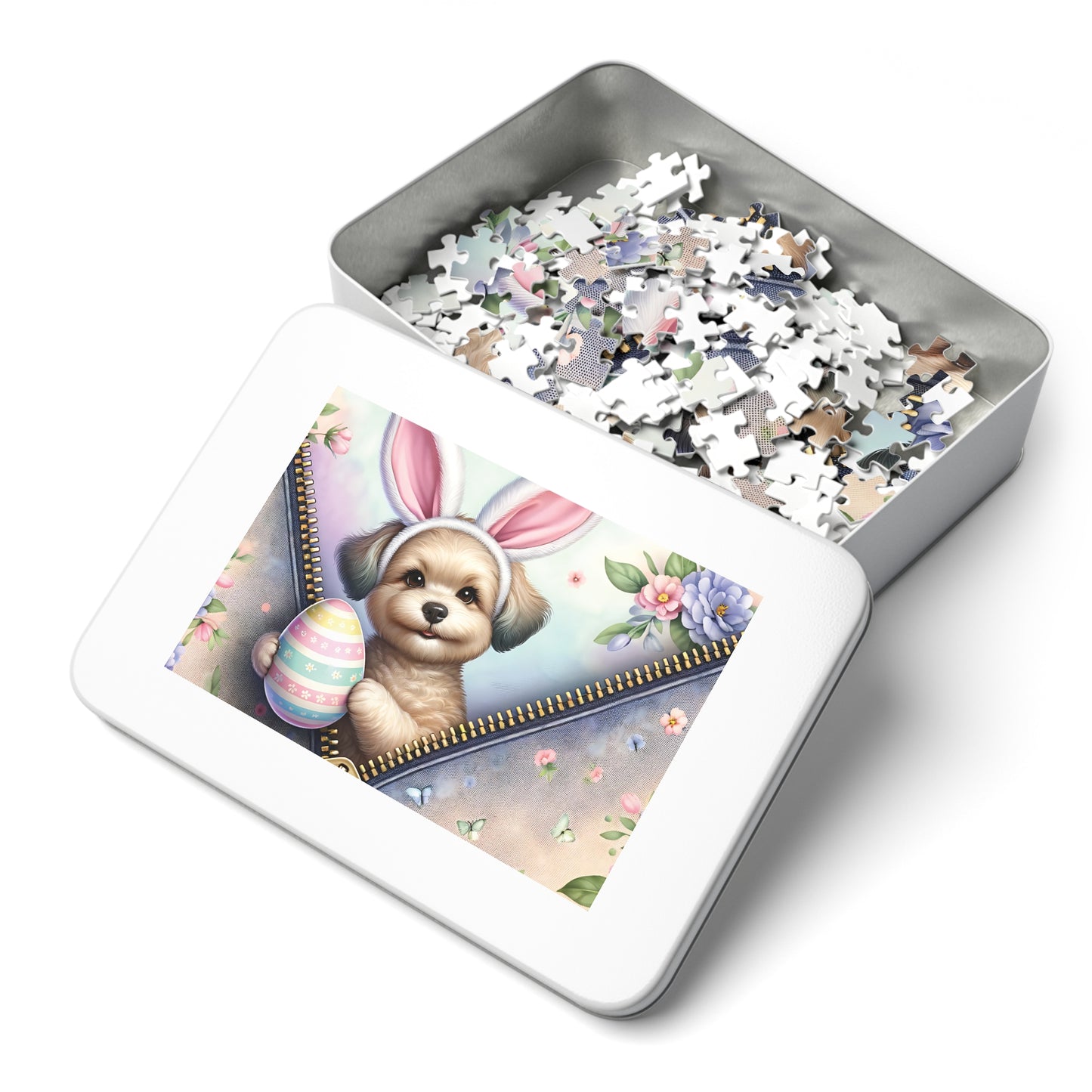 Jigsaw Puzzle, Easter, Dog with Bunny Ears, Personalised/Non-Personalised (30, 110, 252, 500,1000-Piece)