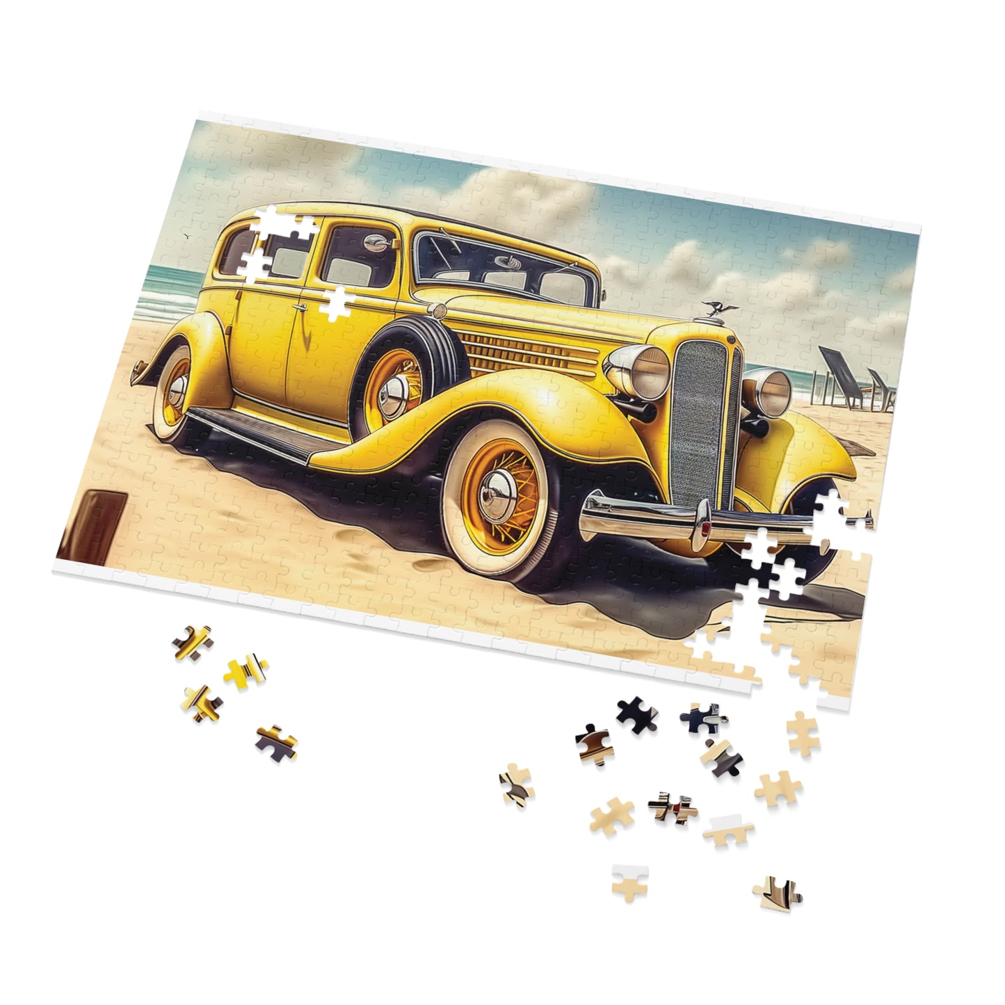 Jigsaw Puzzle, Vintage Car, Personalised/Non-Personalised (30, 110, 252, 500,1000-Piece)