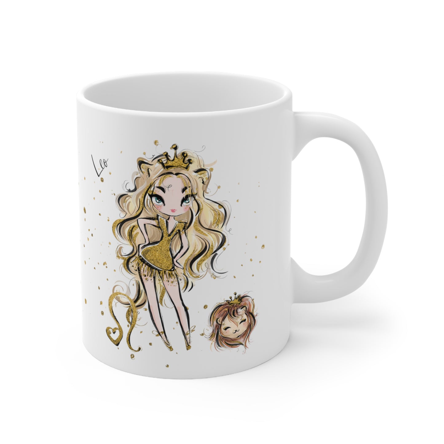 Personalised/Non Personalised Zodiac Sign, Leo, Ceramic Mug 11oz