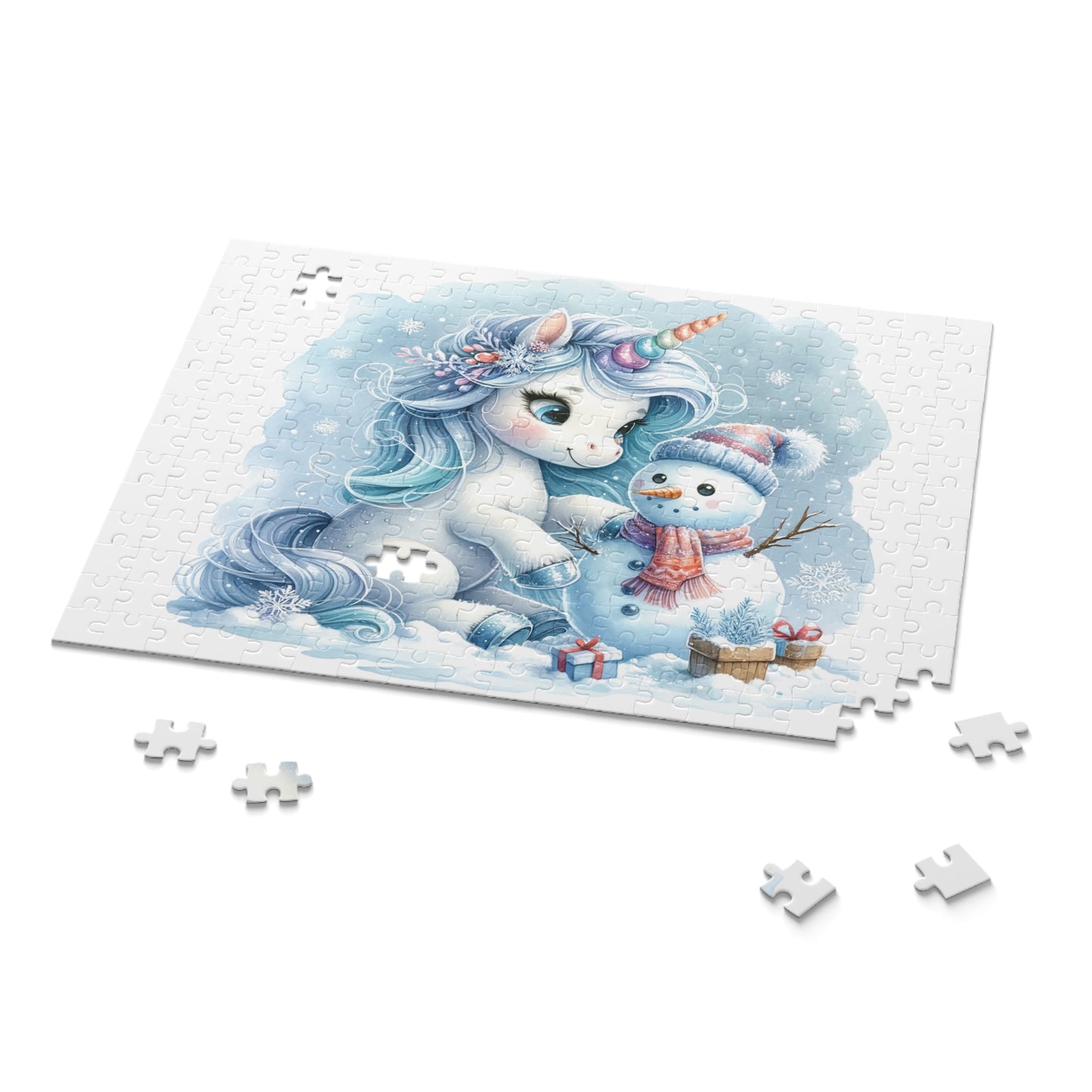 Personalised/Non-Personalised Puzzle, Christmas, Unicorn (120, 252, 500-Piece)