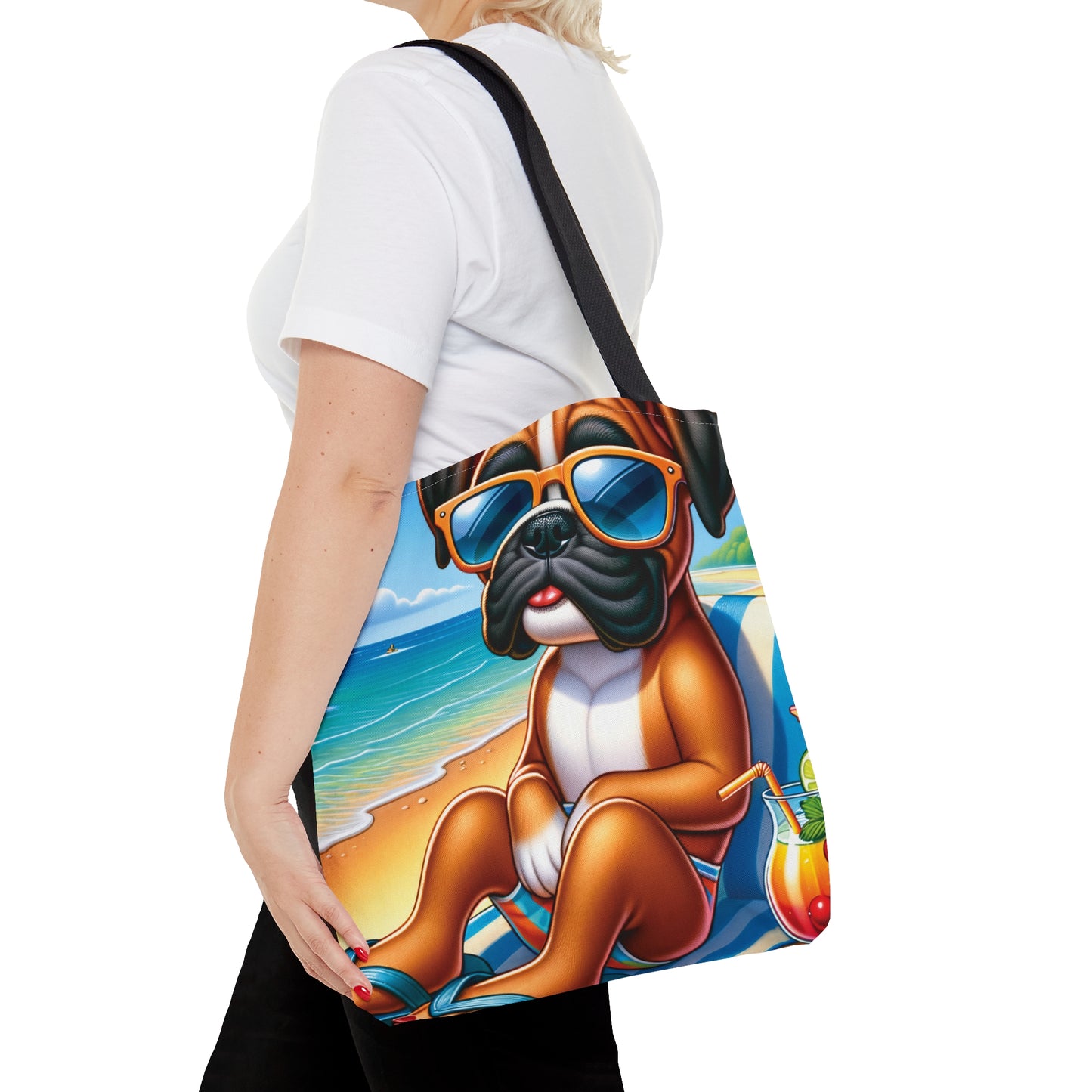 Tote Bag, Dog on Beach, Boxer, Tote bag,  awd-1102