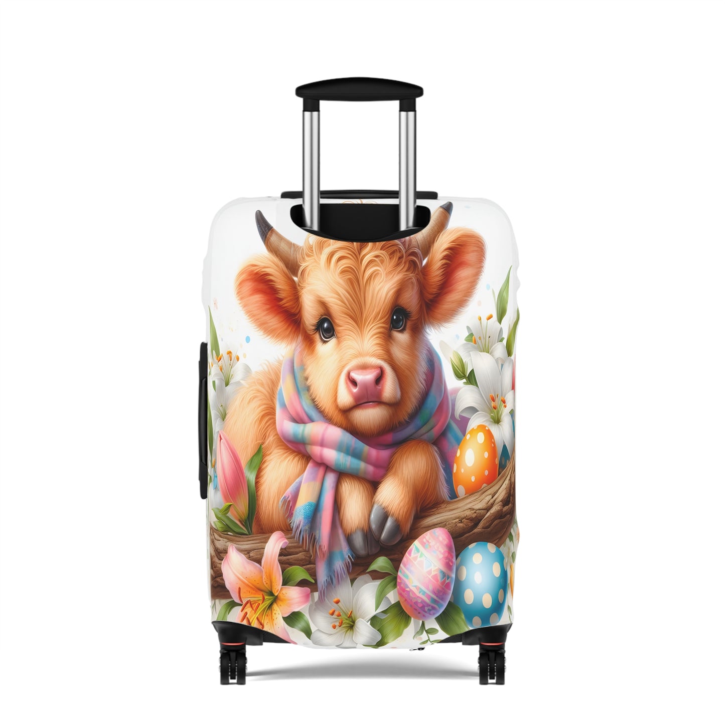 Luggage Cover, Easter, Highland Cow, awd-1621