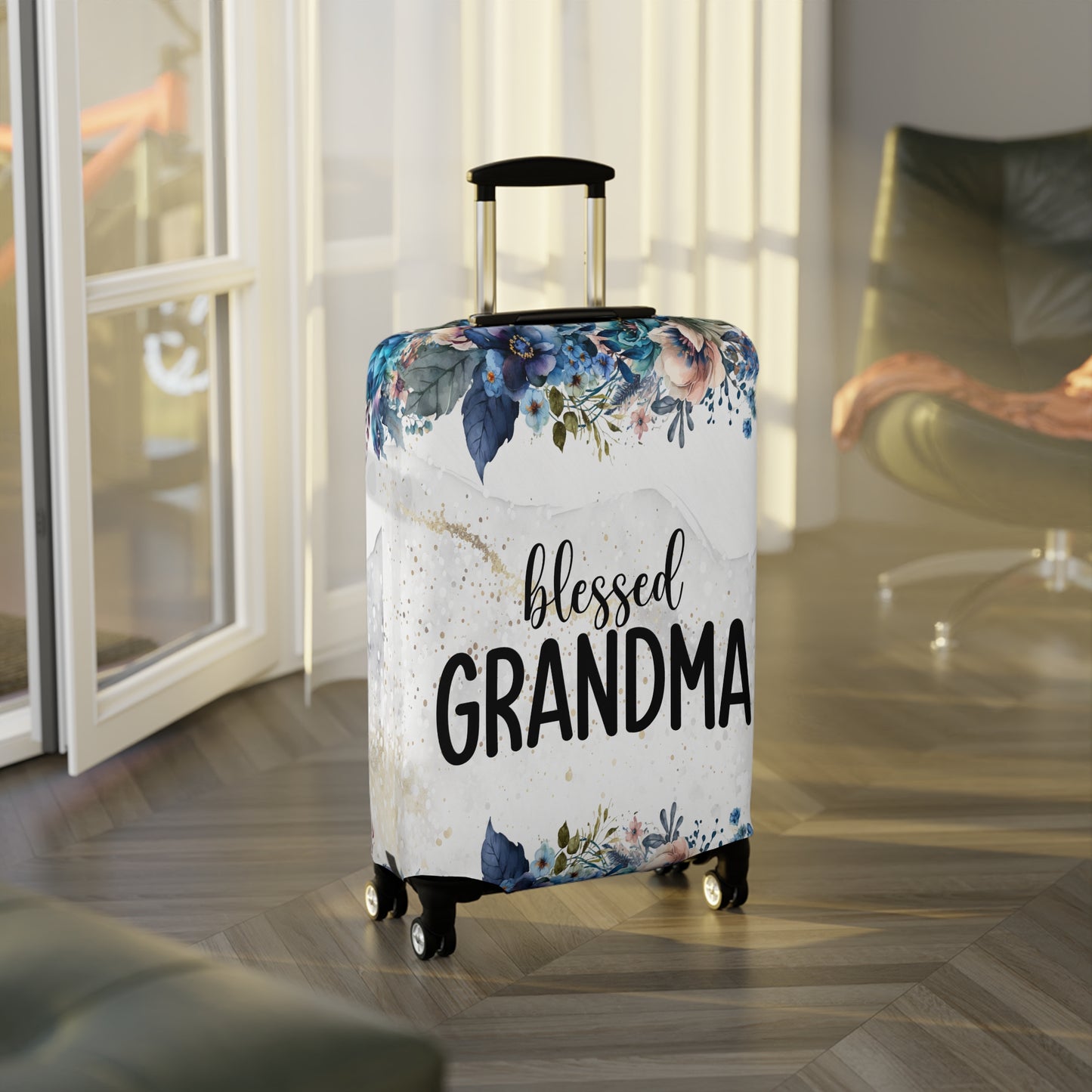 Luggage Cover, Floral, Blessed Grandma, awd-729