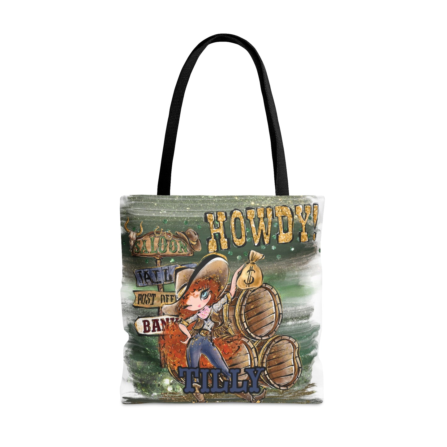 Personalised Tote Bag, Howdy, Red Curly Hair, Blue Eyes, Tote bag