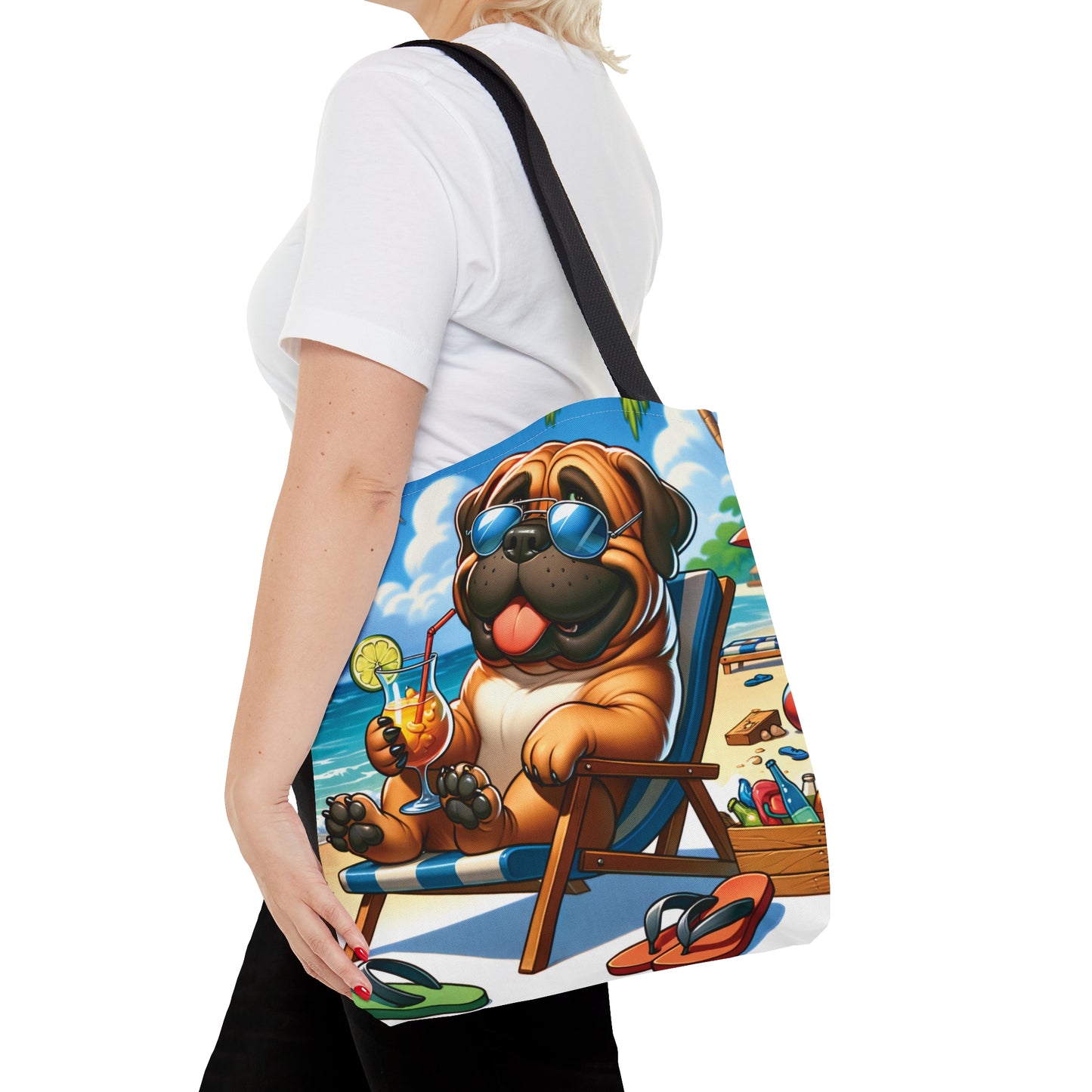 Tote Bag, Dog on Beach, BullMastiff, Tote bag, awd-1101