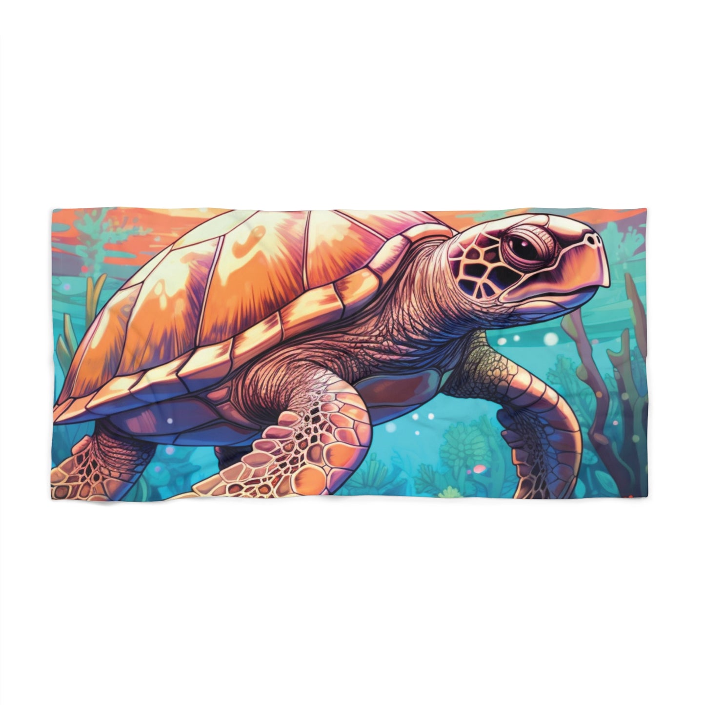 Personalised Beach Towel, Turtle, Polycotton Towel, 2 sizes Available