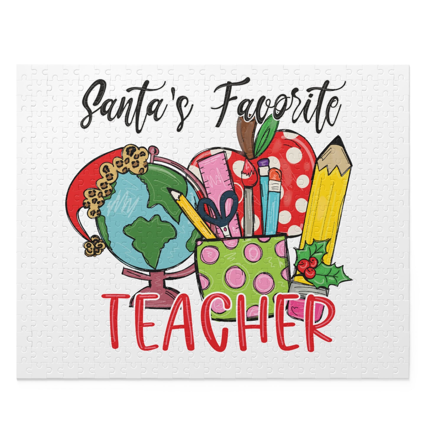 Personalised/Non-Personalised Puzzle, Santa's Favorite Teacher (120, 252, 500-Piece)