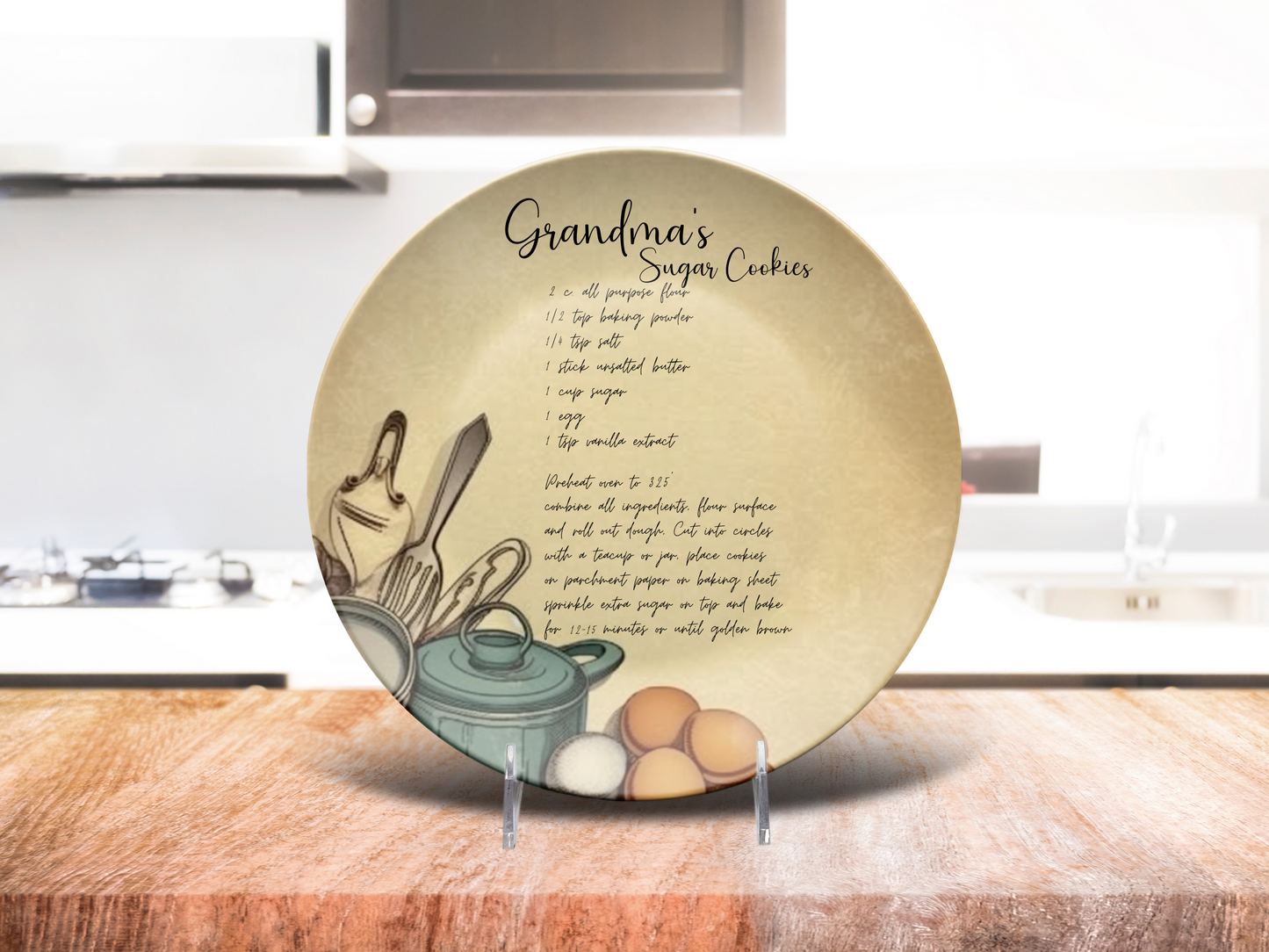 Handwritten Recipe Plate/Platter, Family Recipe Heirloom