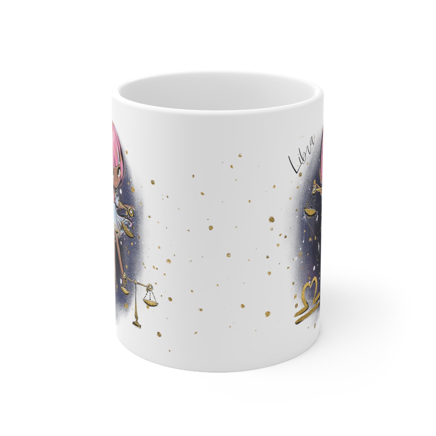 Personalised/Non Personalised Zodiac Sign, Libra, Ceramic Mug 11oz