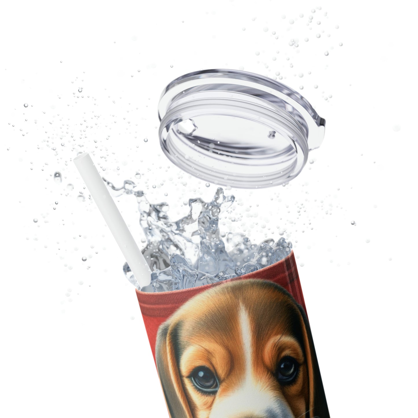 Skinny Tumbler with Straw, 20oz, Dog, Valentines Day, awd-835