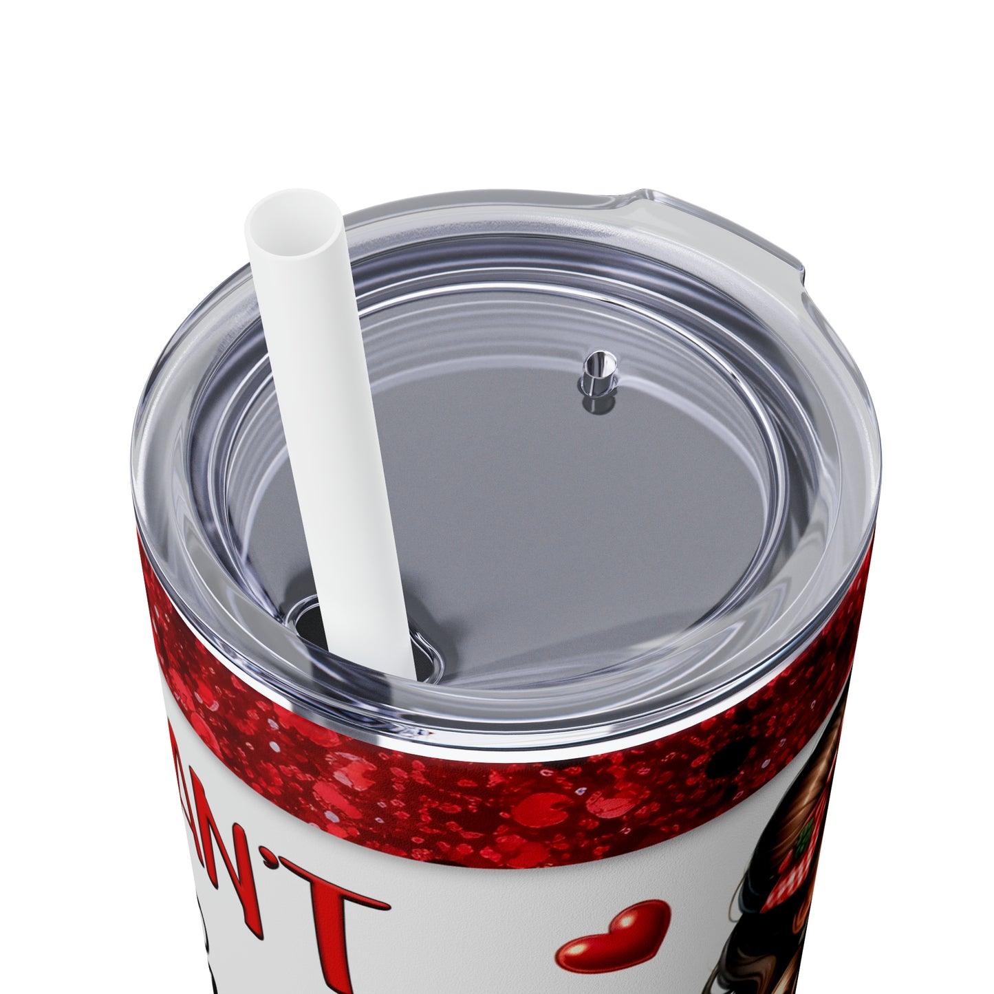 Skinny Tumbler with Straw, 20oz, Retro, I can't I have Cookies to Bake